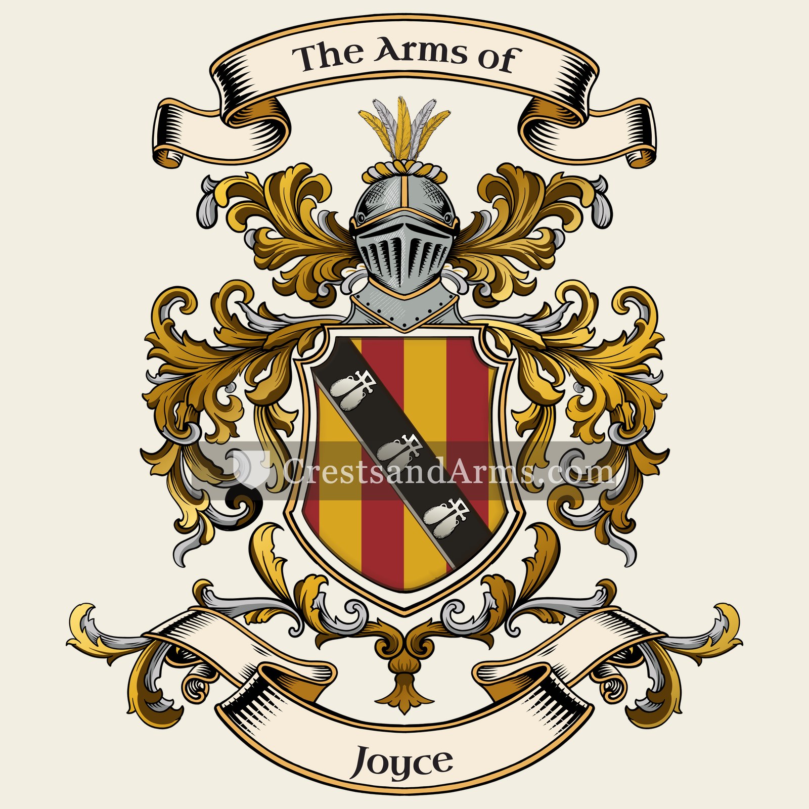 The Joyce coat of arms, drawn from the recorded blazon