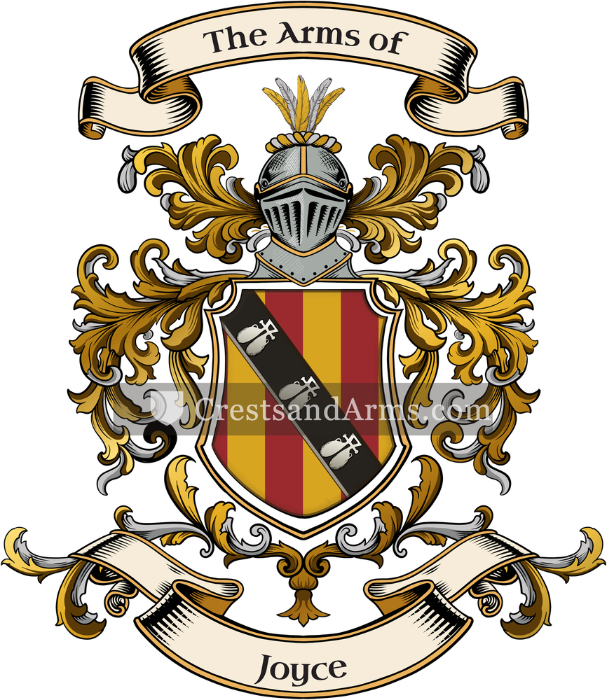 The Joyce coat of arms, drawn from the recorded blazon