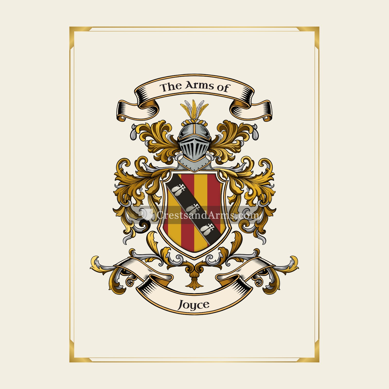 With gold border