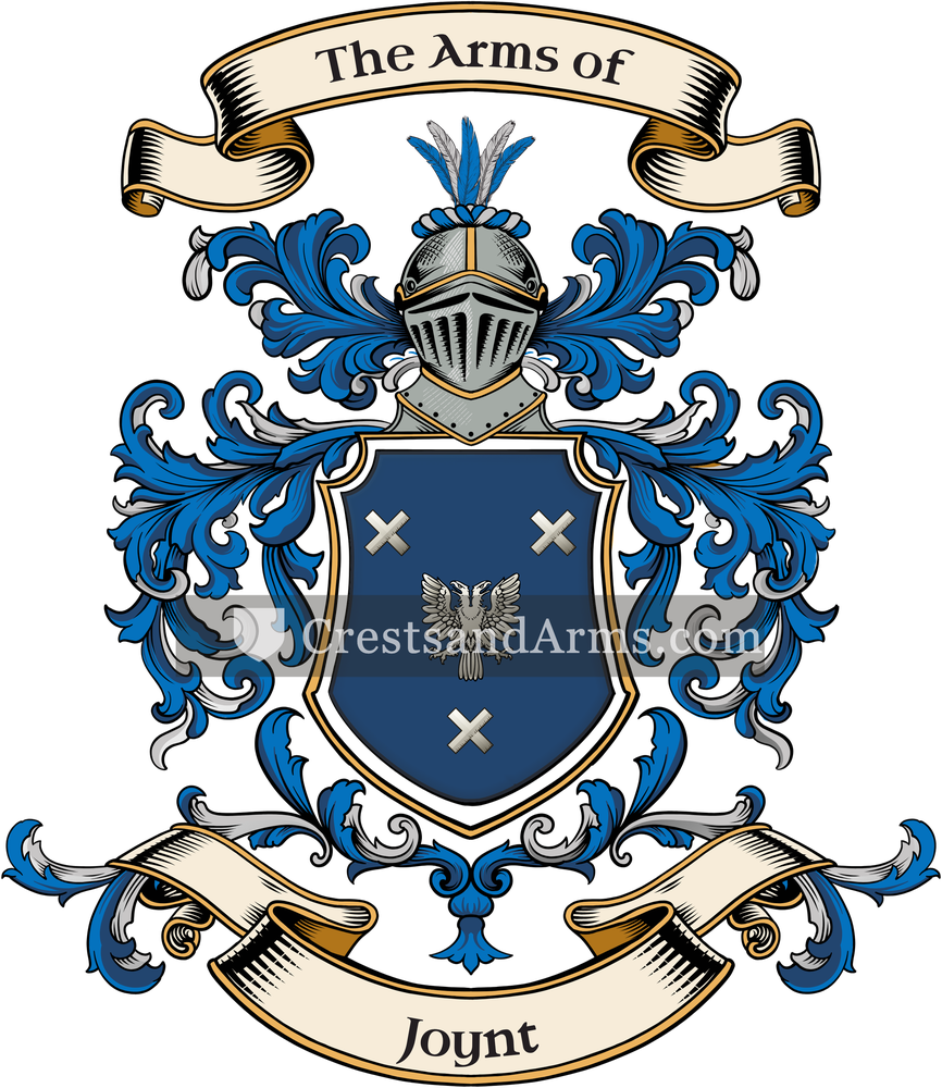 The Joynt coat of arms, drawn from the recorded blazon