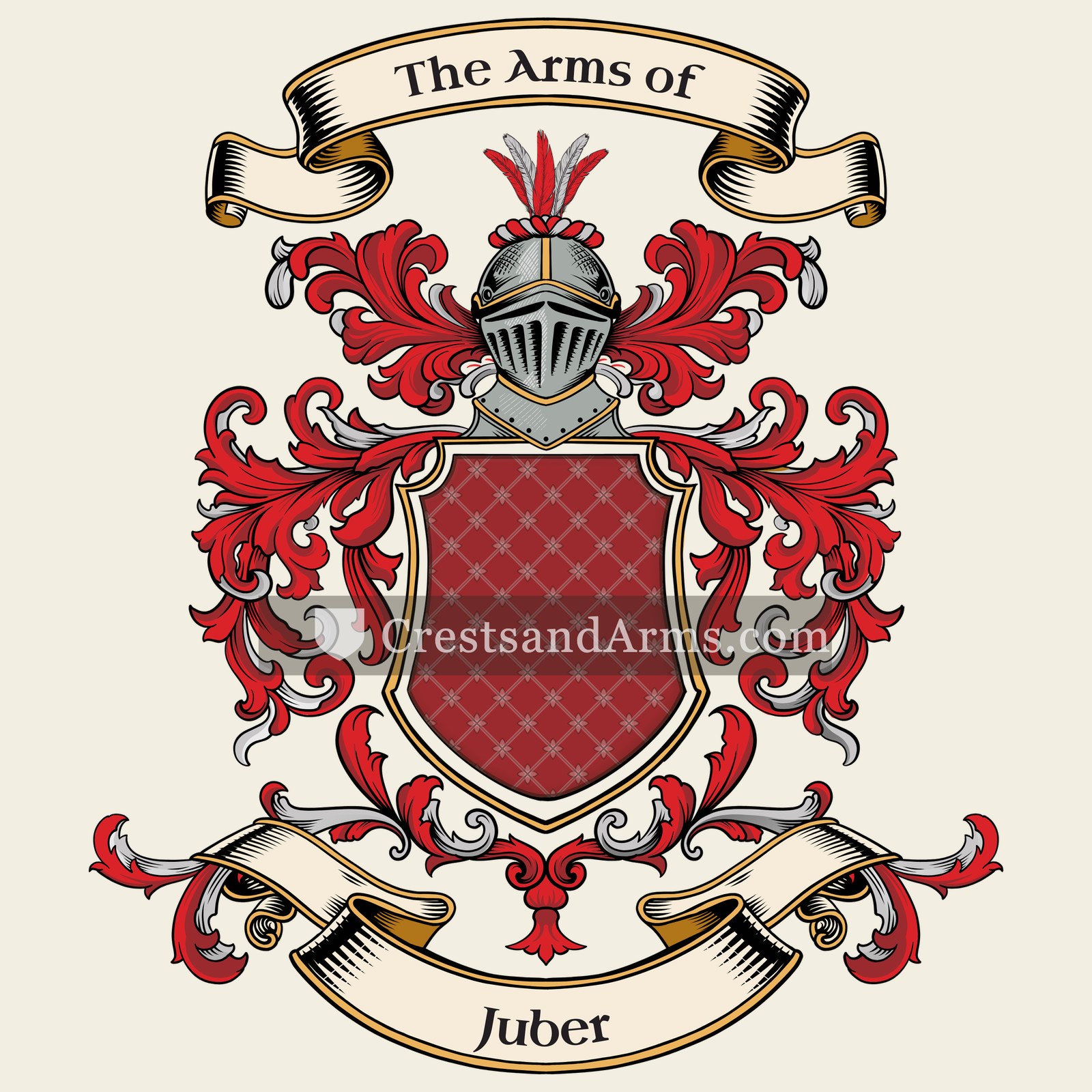 The Juber coat of arms, drawn from the recorded blazon