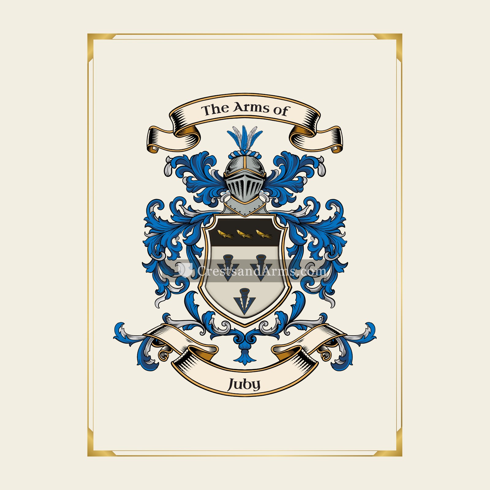 With gold border