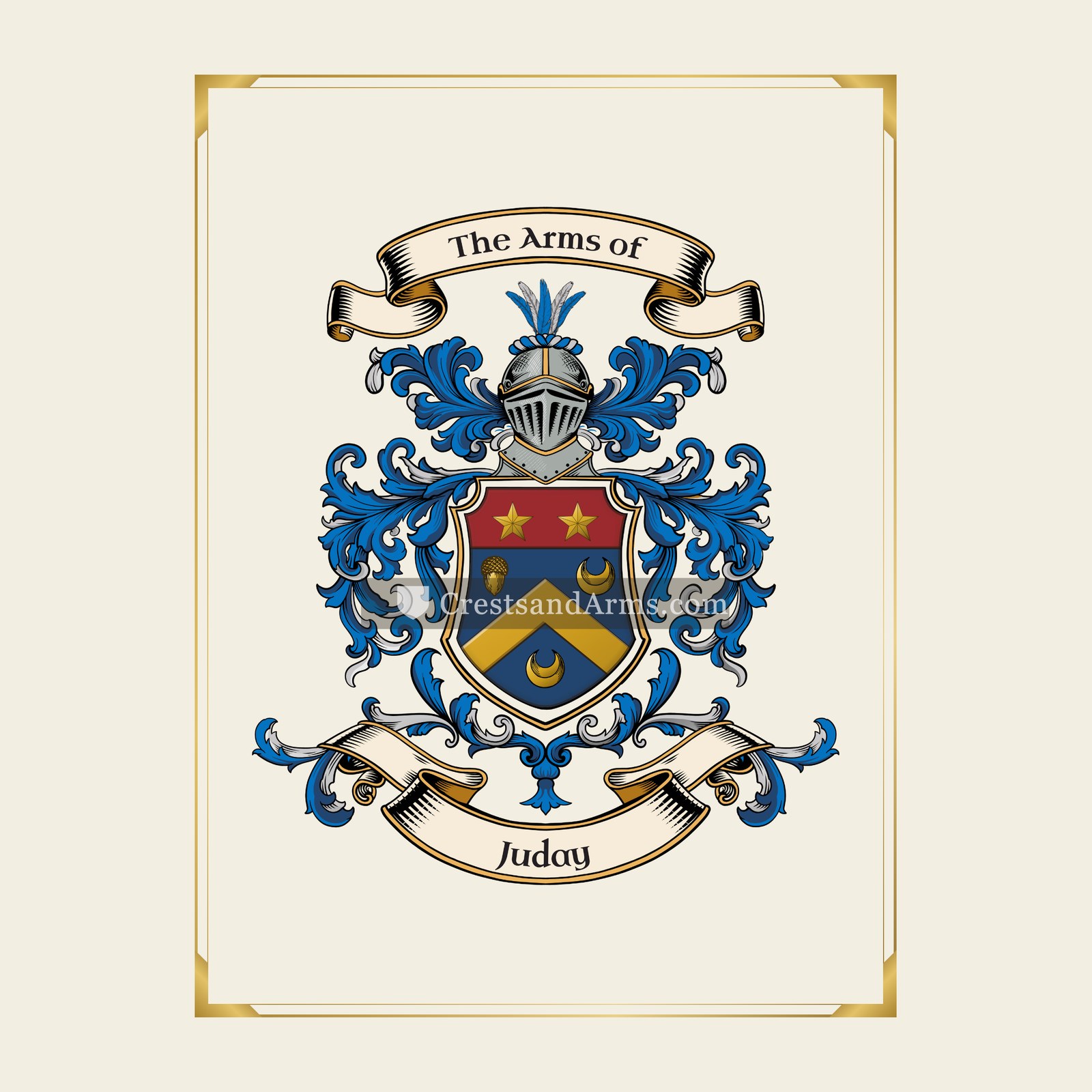 With gold border