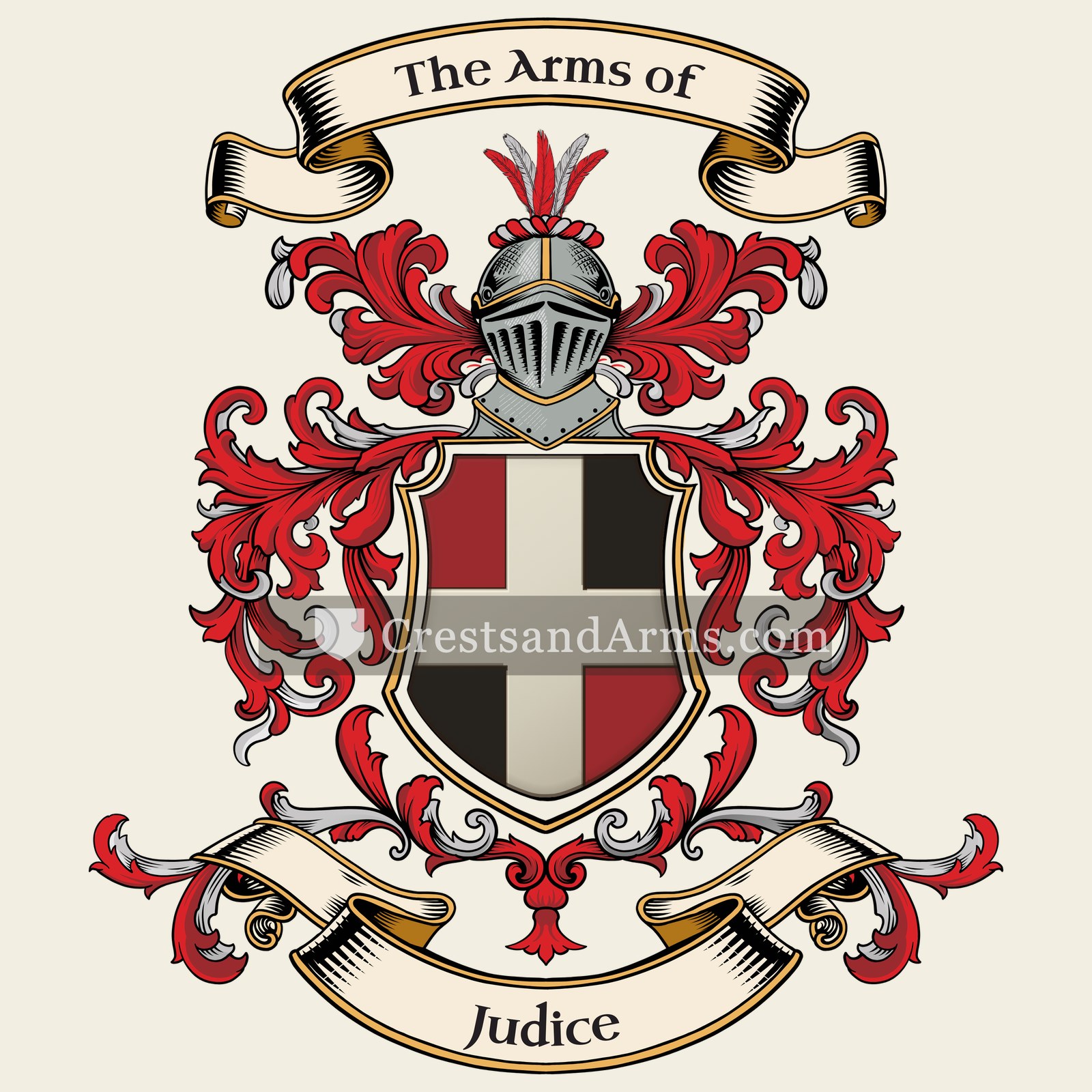 The Judice coat of arms, drawn from the recorded blazon