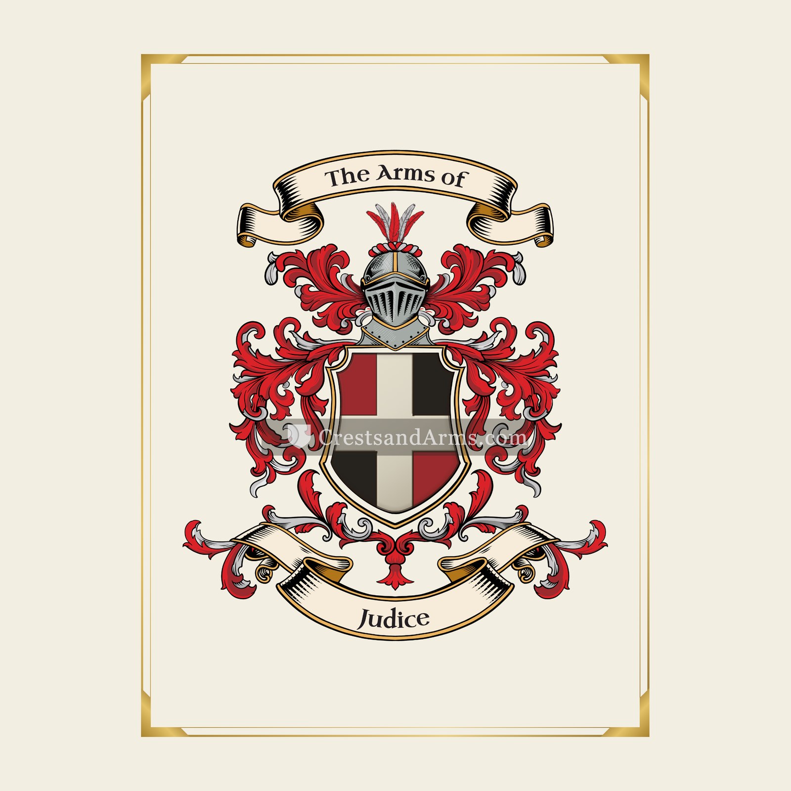 With gold border