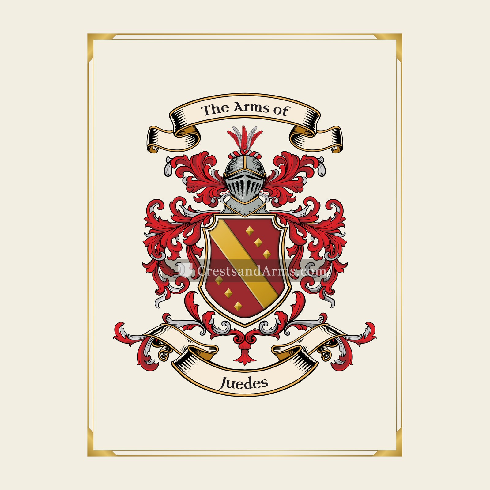 With gold border