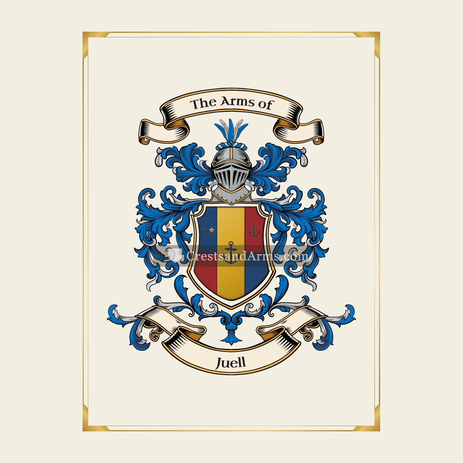 With gold border