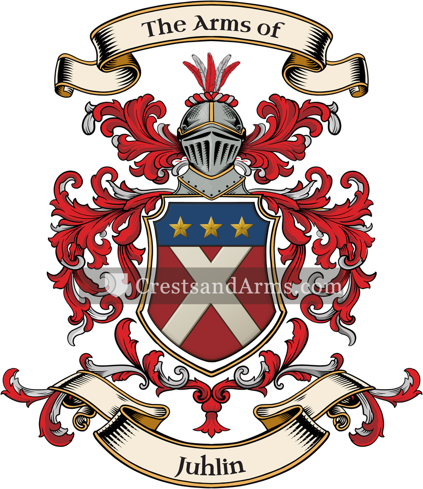 The Juhlin coat of arms, drawn from the recorded blazon