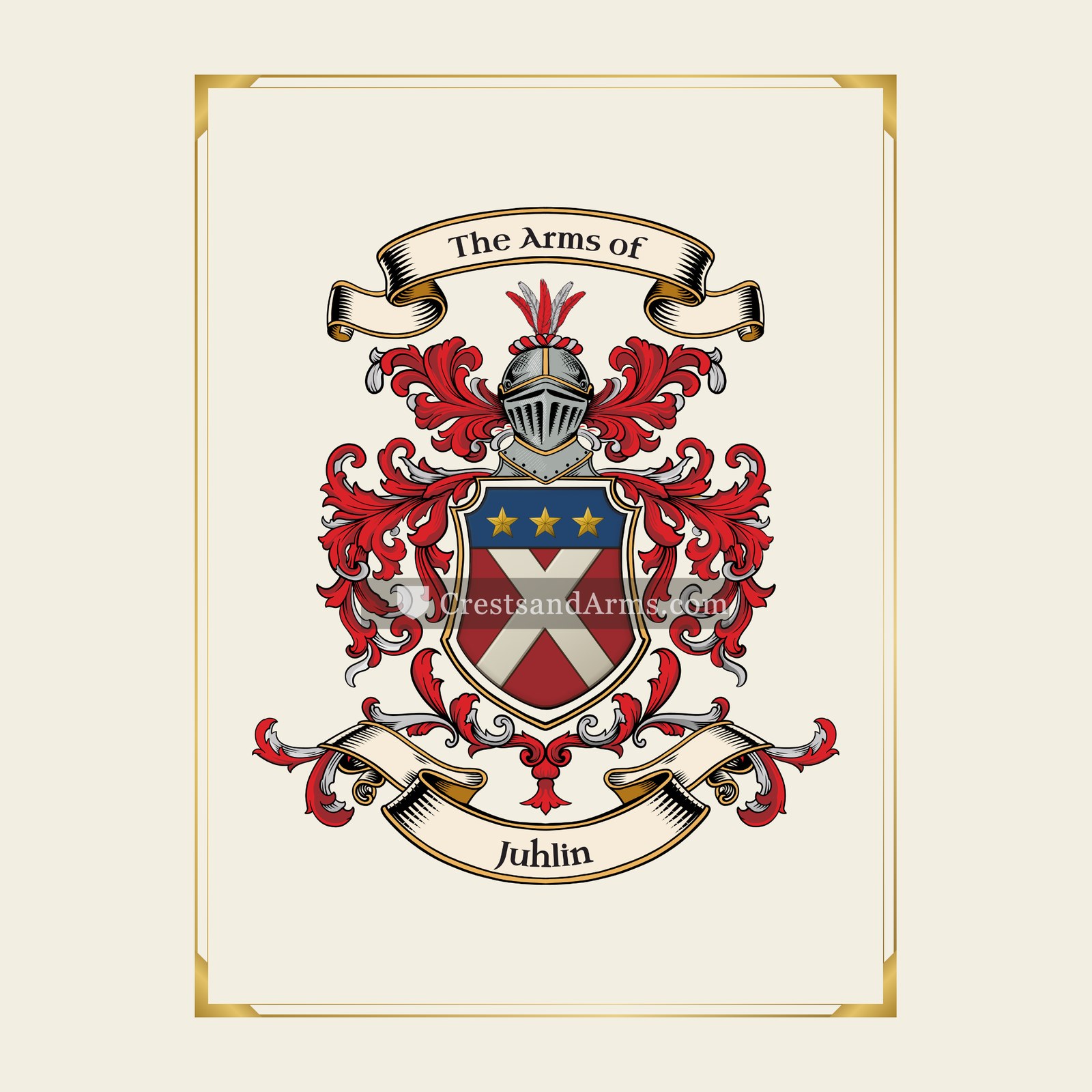 With gold border