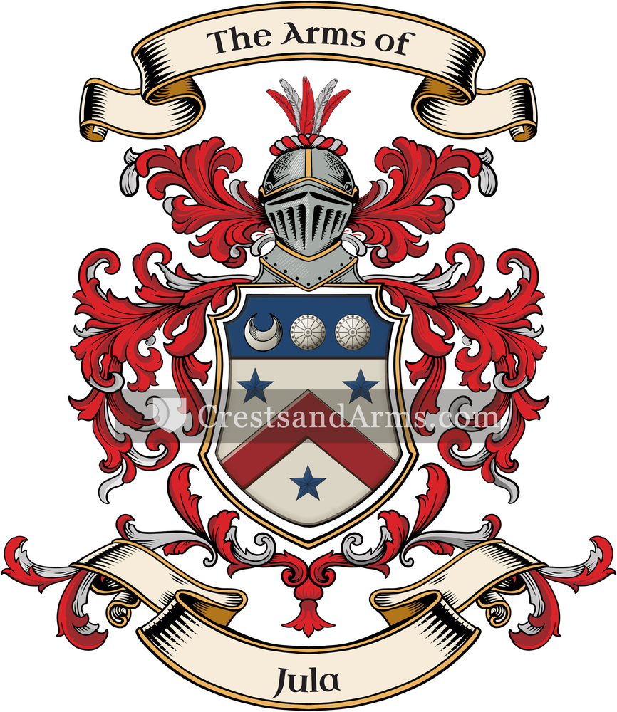 The Jula coat of arms, drawn from the recorded blazon