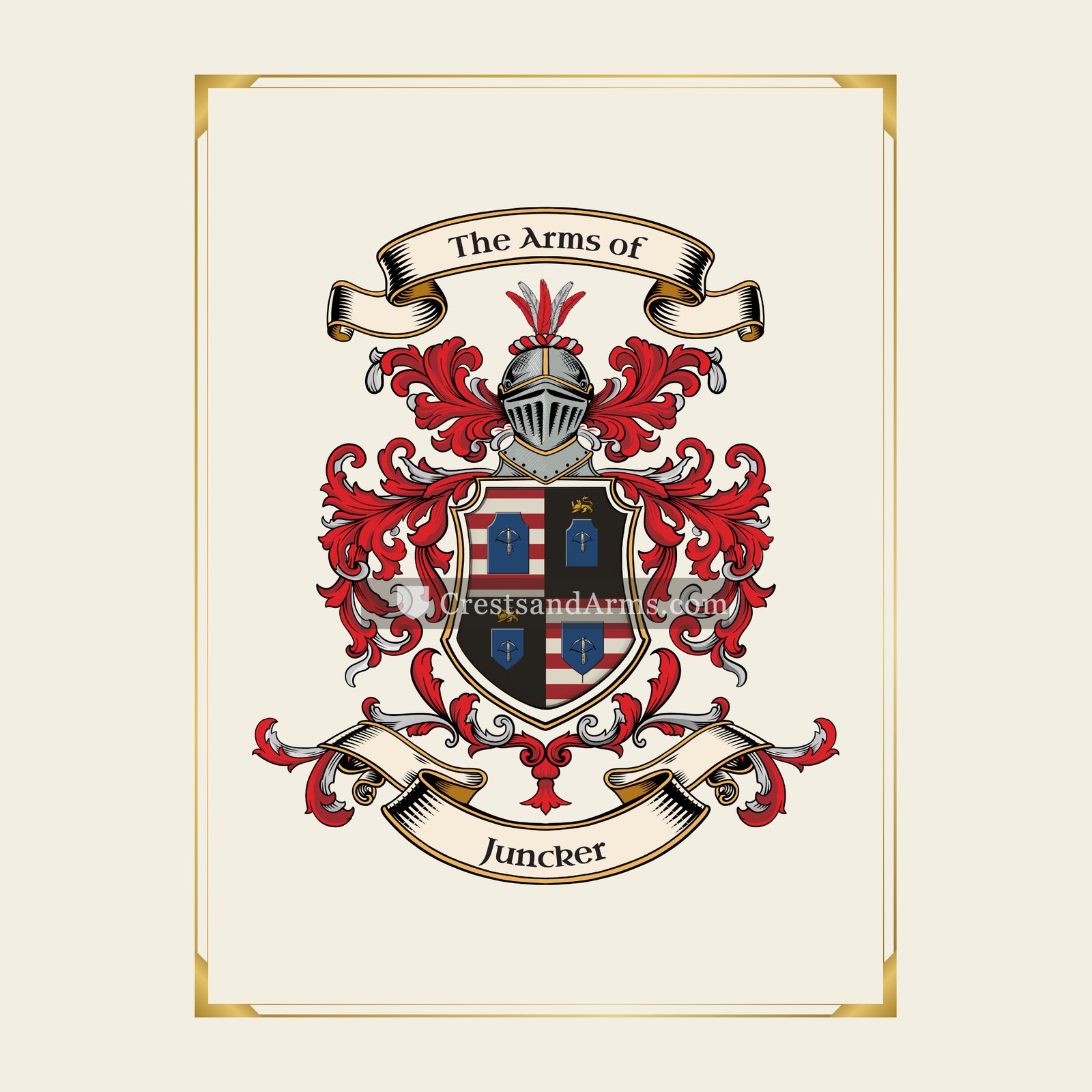 With gold border