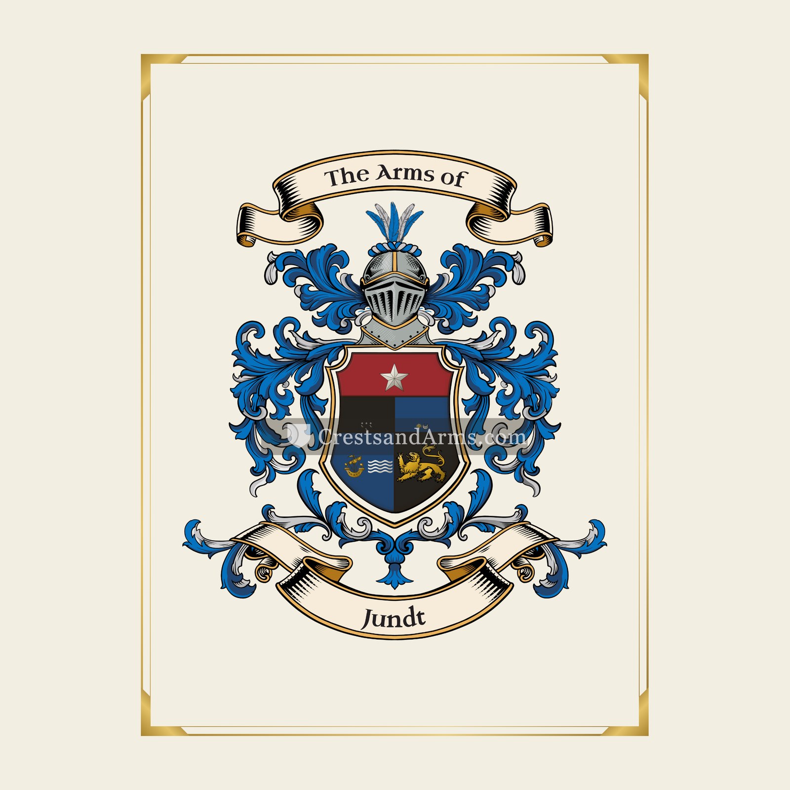 With gold border