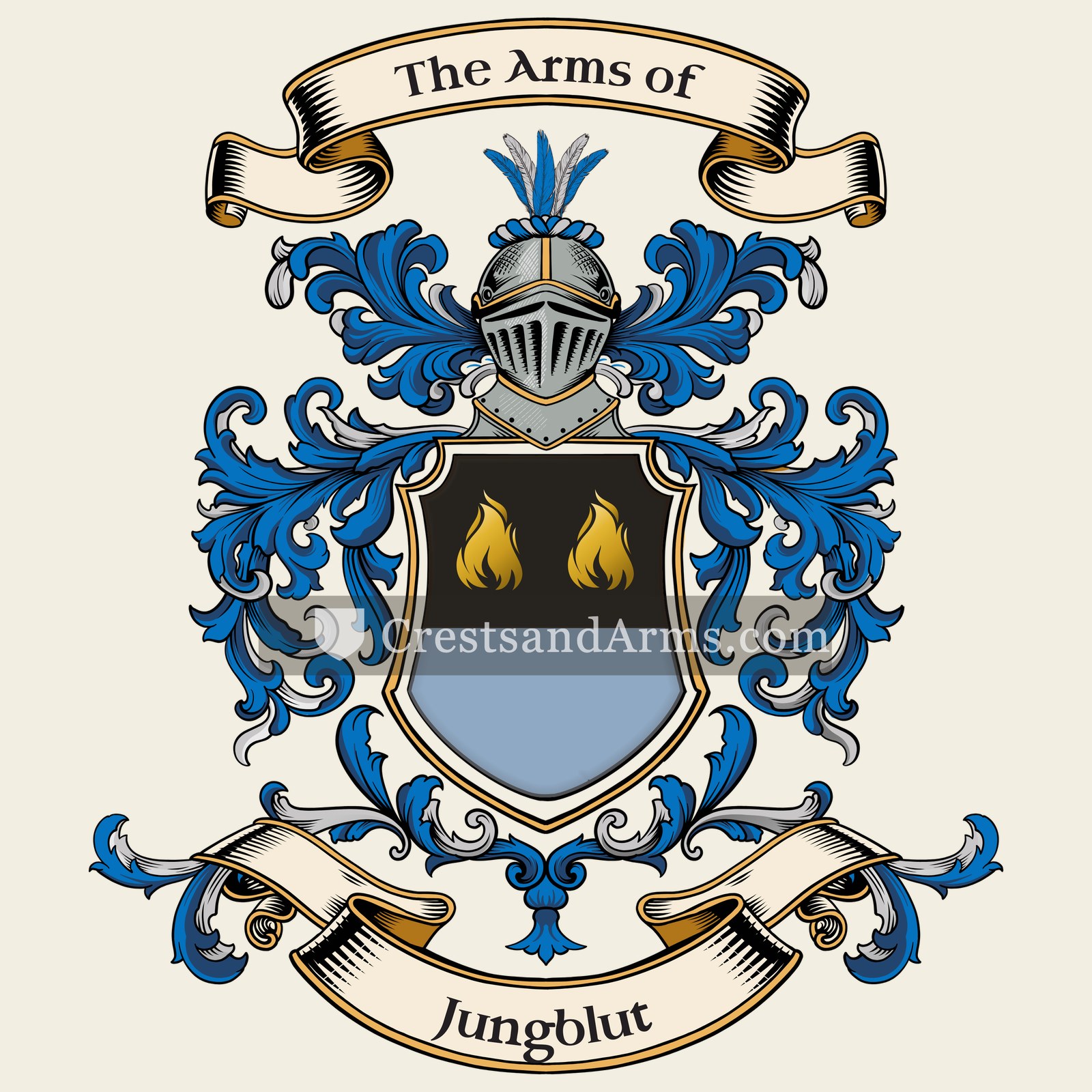 The Jungblut coat of arms, drawn from the recorded blazon