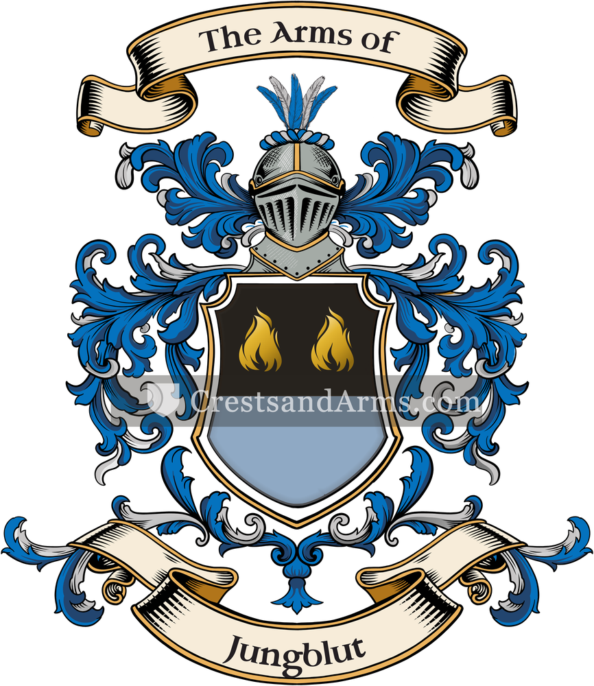 The Jungblut coat of arms, drawn from the recorded blazon