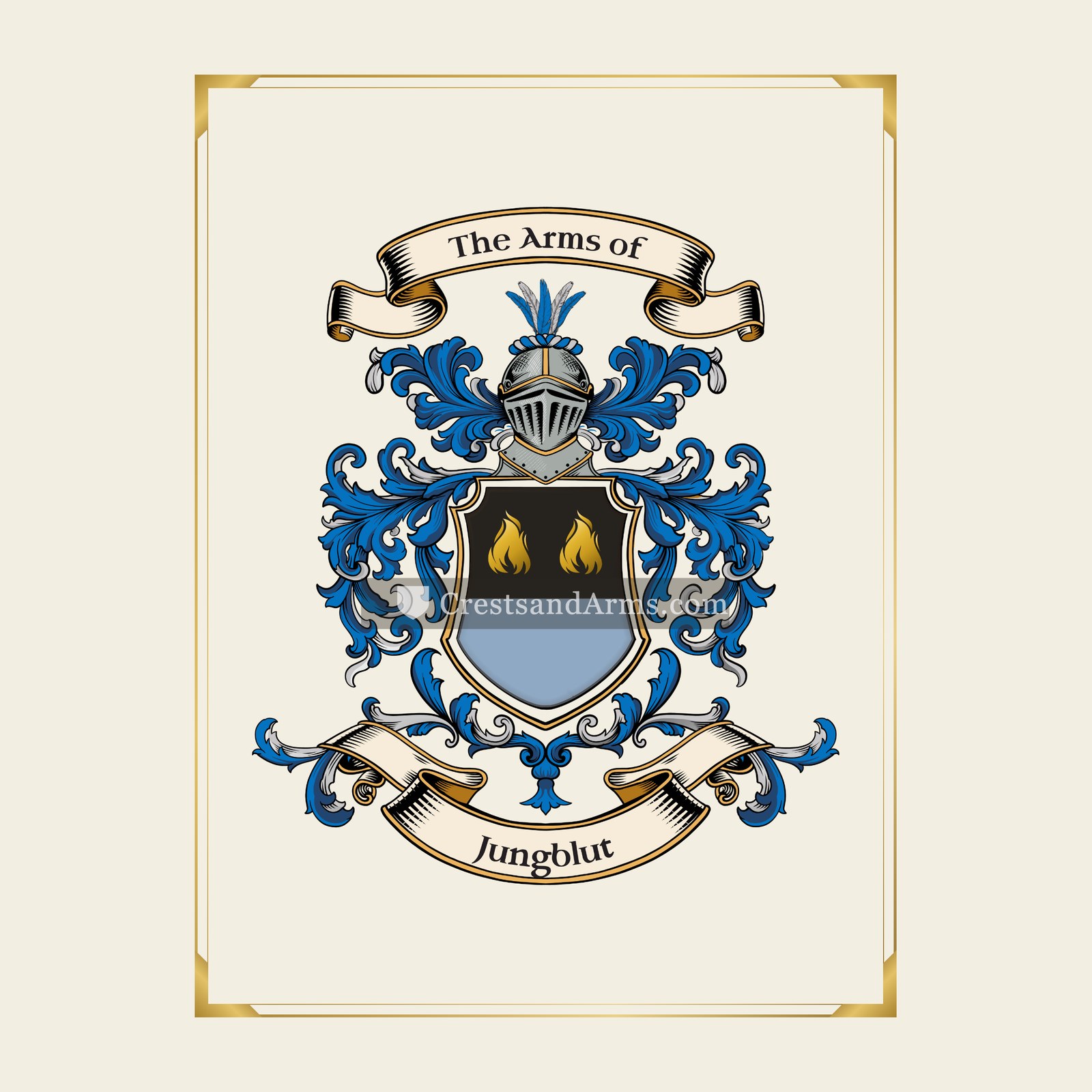 With gold border