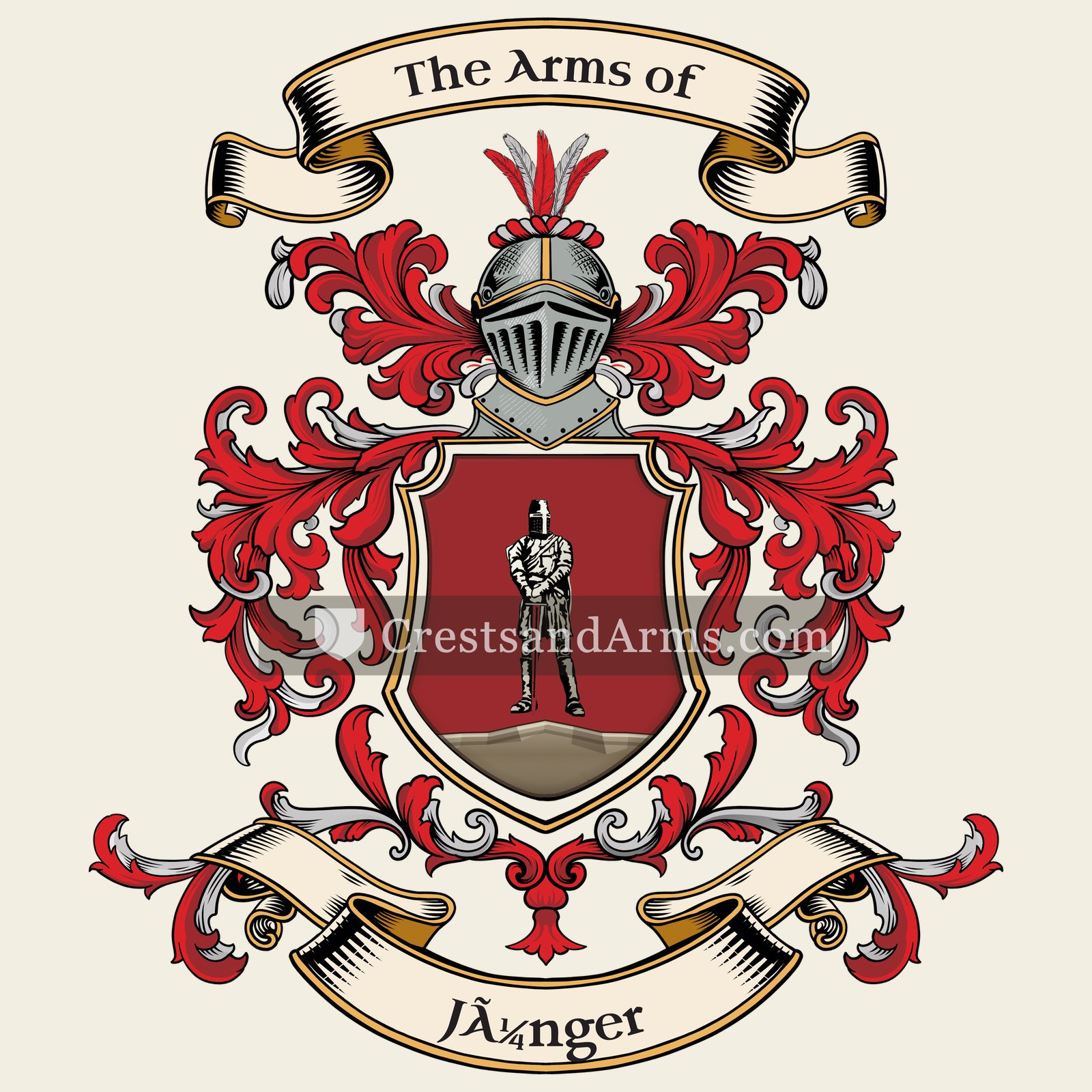 The Jünger coat of arms, drawn from the recorded blazon