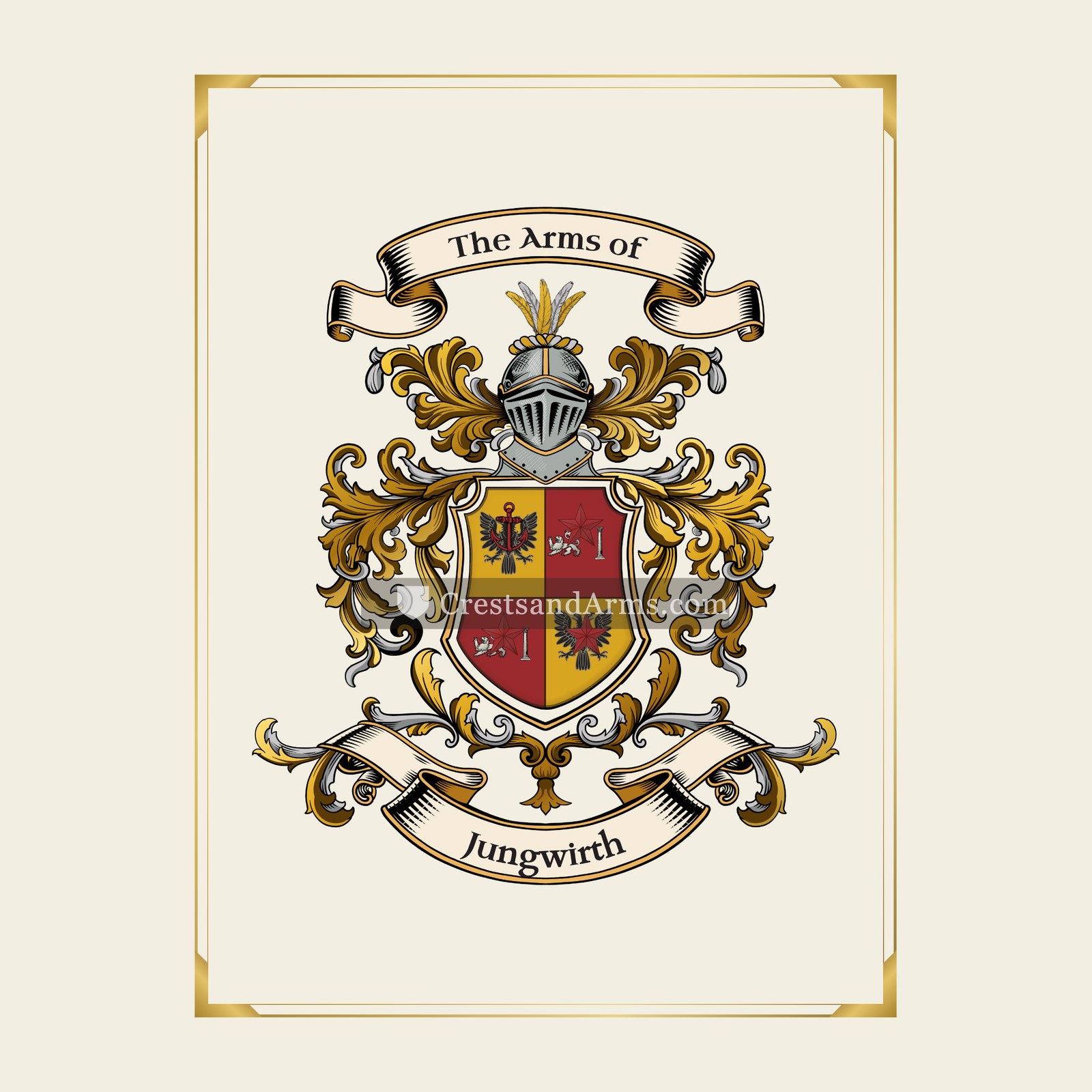 With gold border