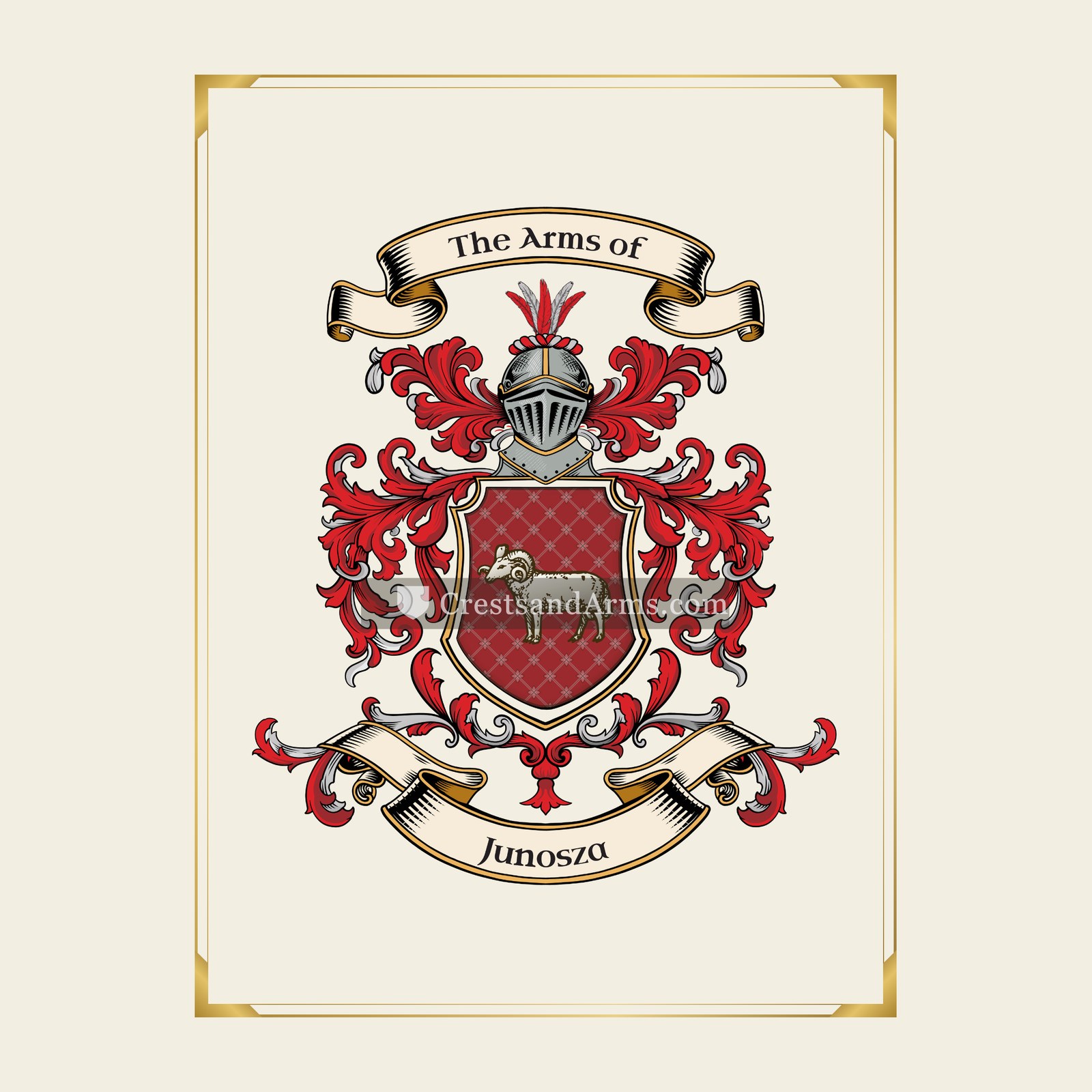 With gold border