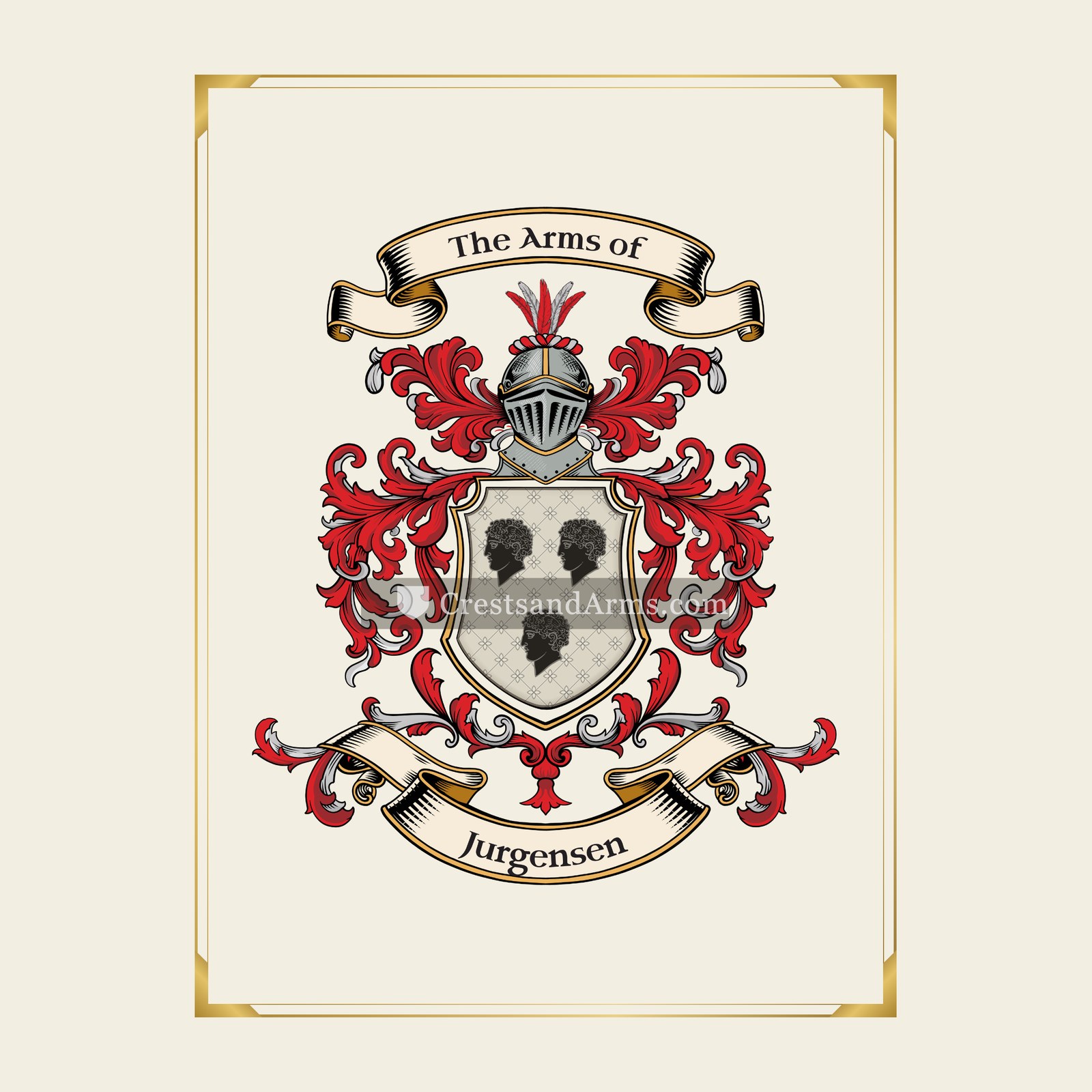 With gold border