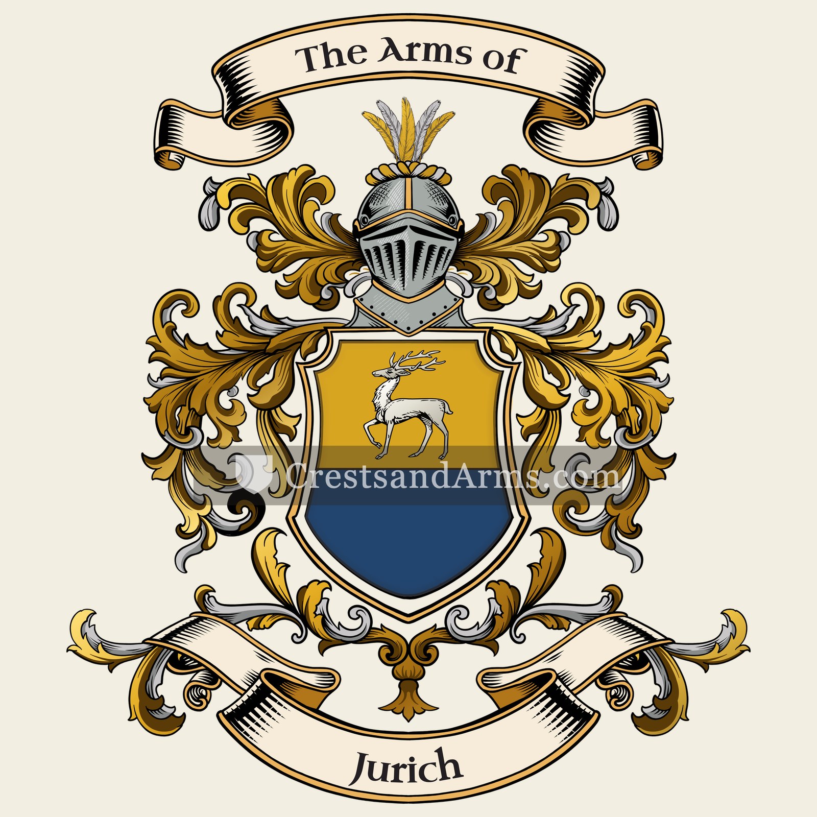 The Jurich coat of arms, drawn from the recorded blazon