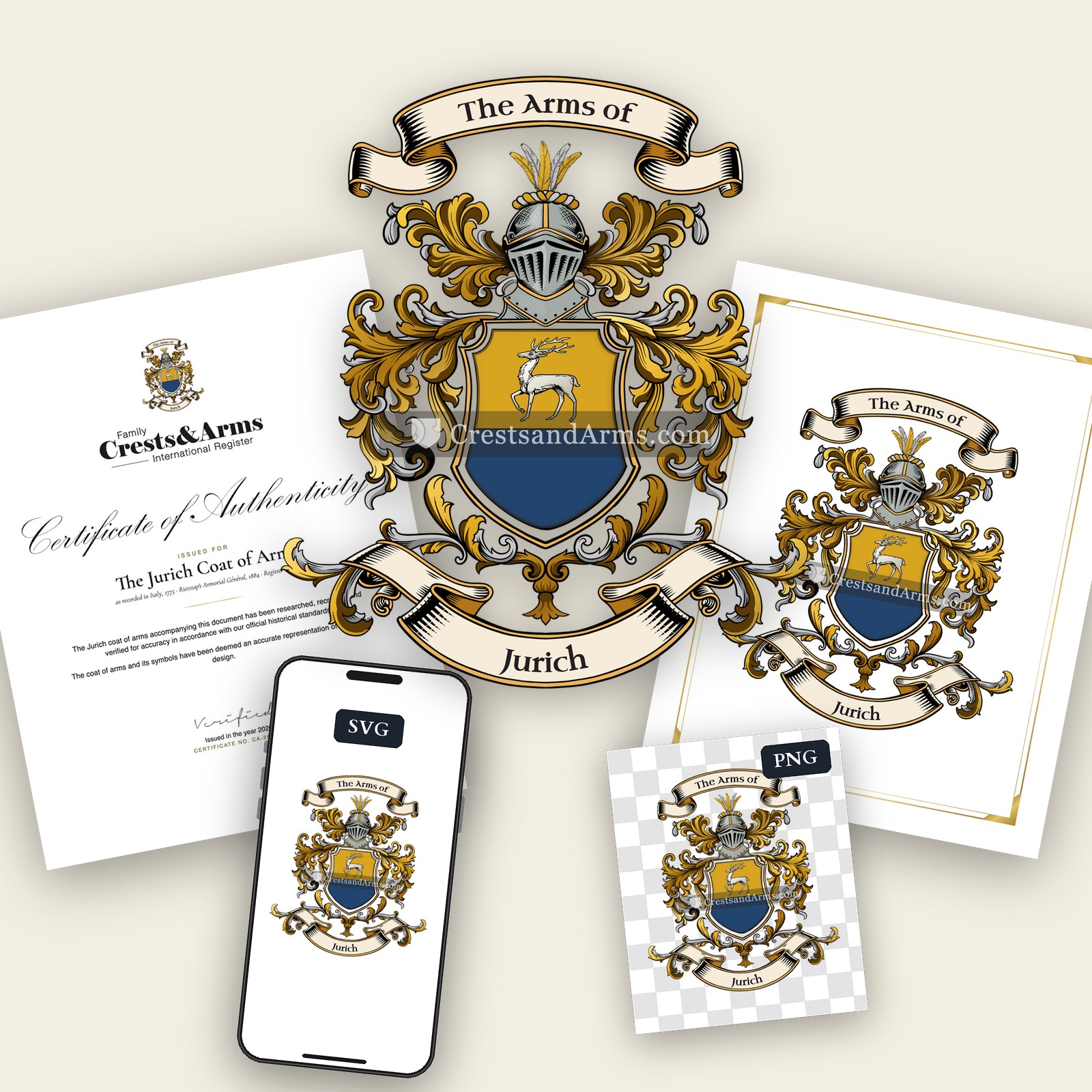 The Jurich arms on the coat of arms — digital pack