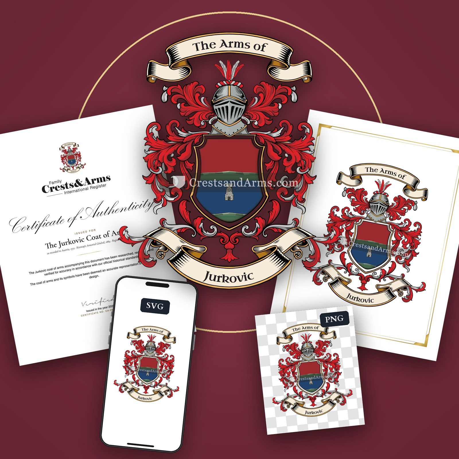 The Jurkovic arms on the coat of arms — digital pack