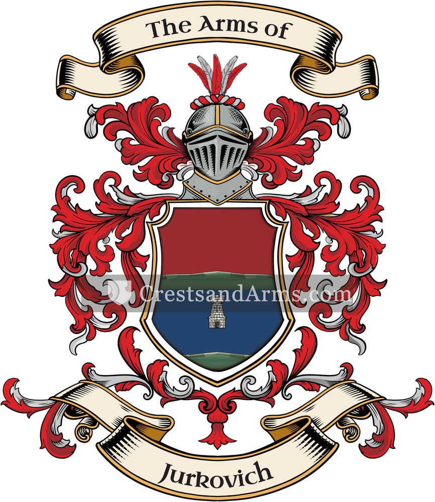 The Jurkovich coat of arms, drawn from the recorded blazon