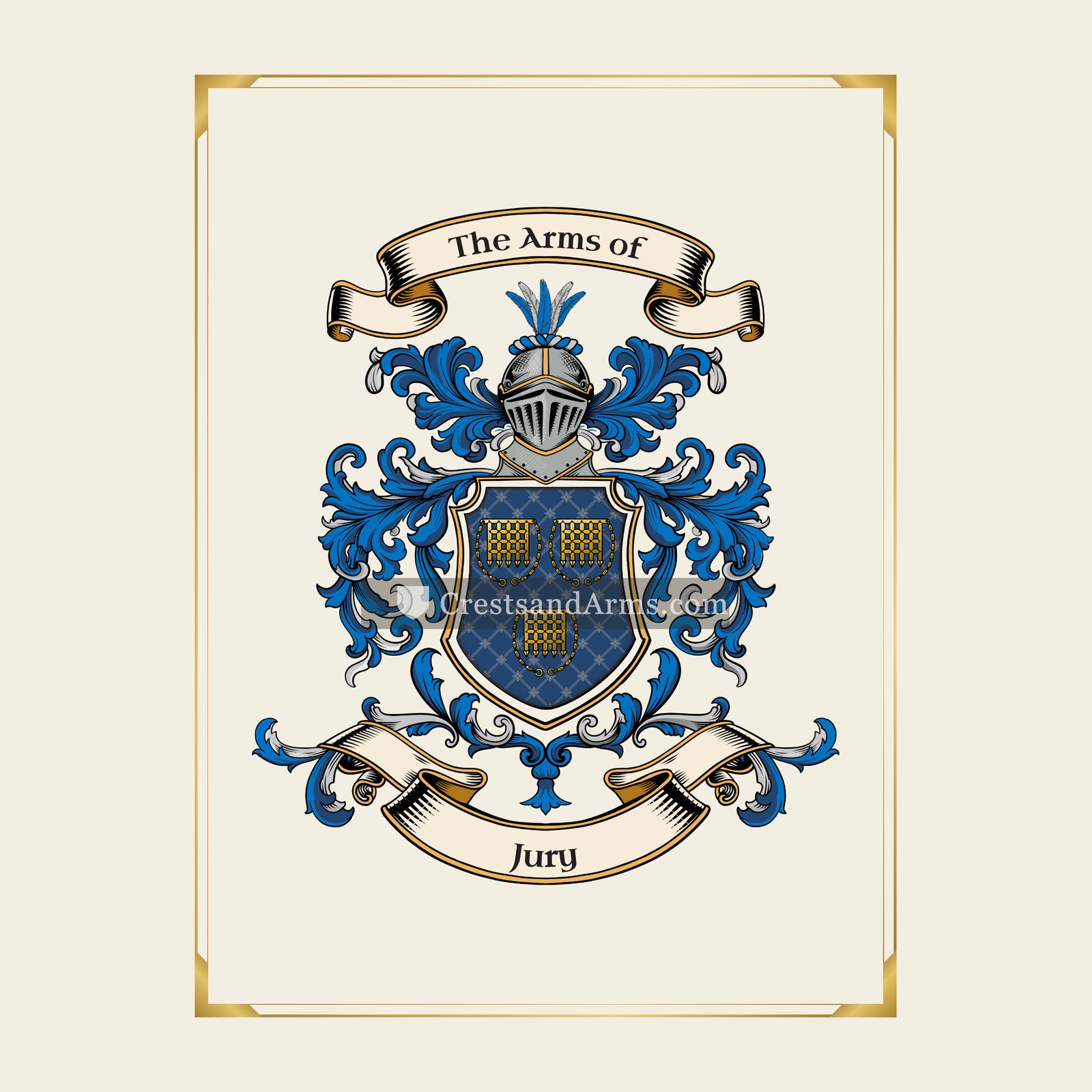 With gold border
