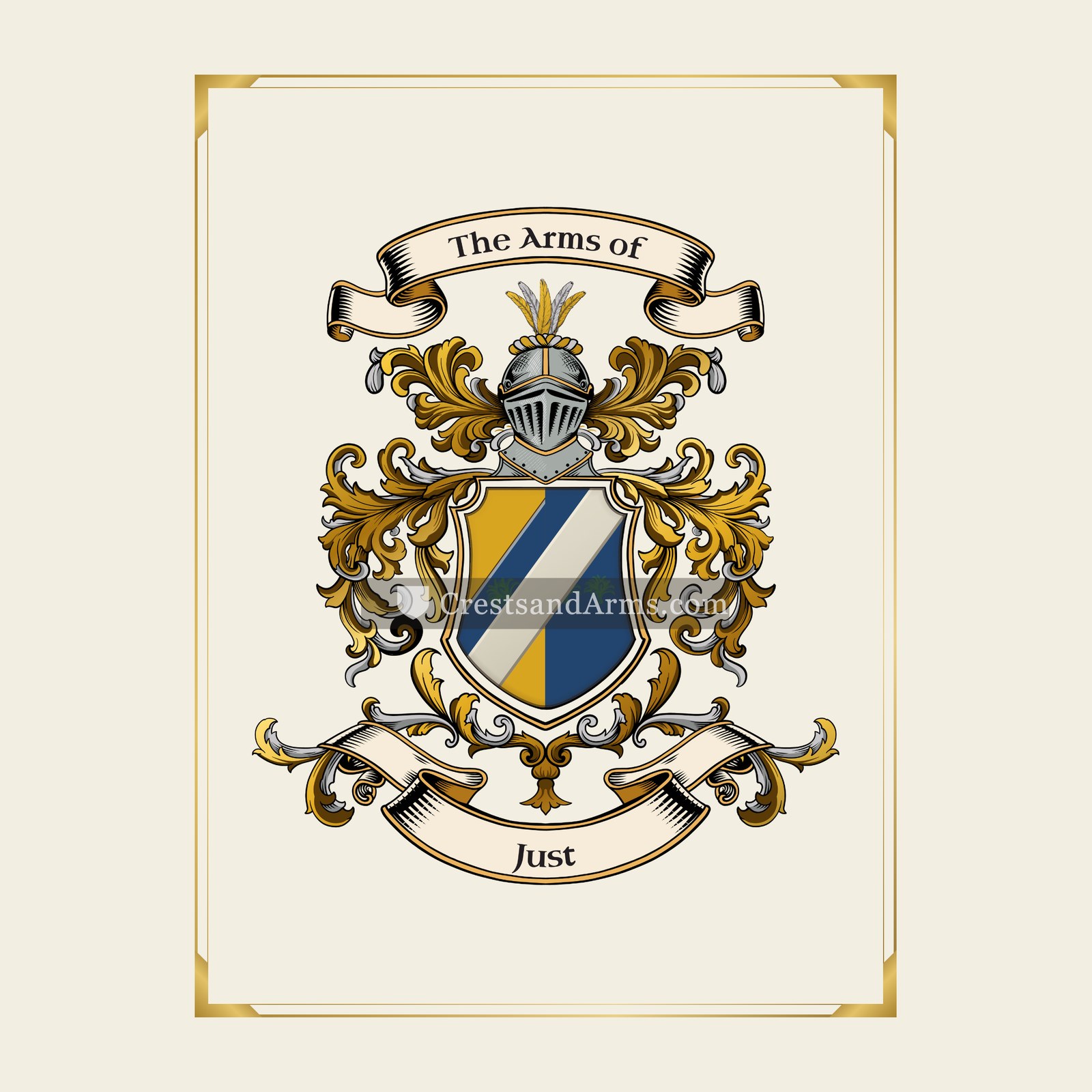 With gold border
