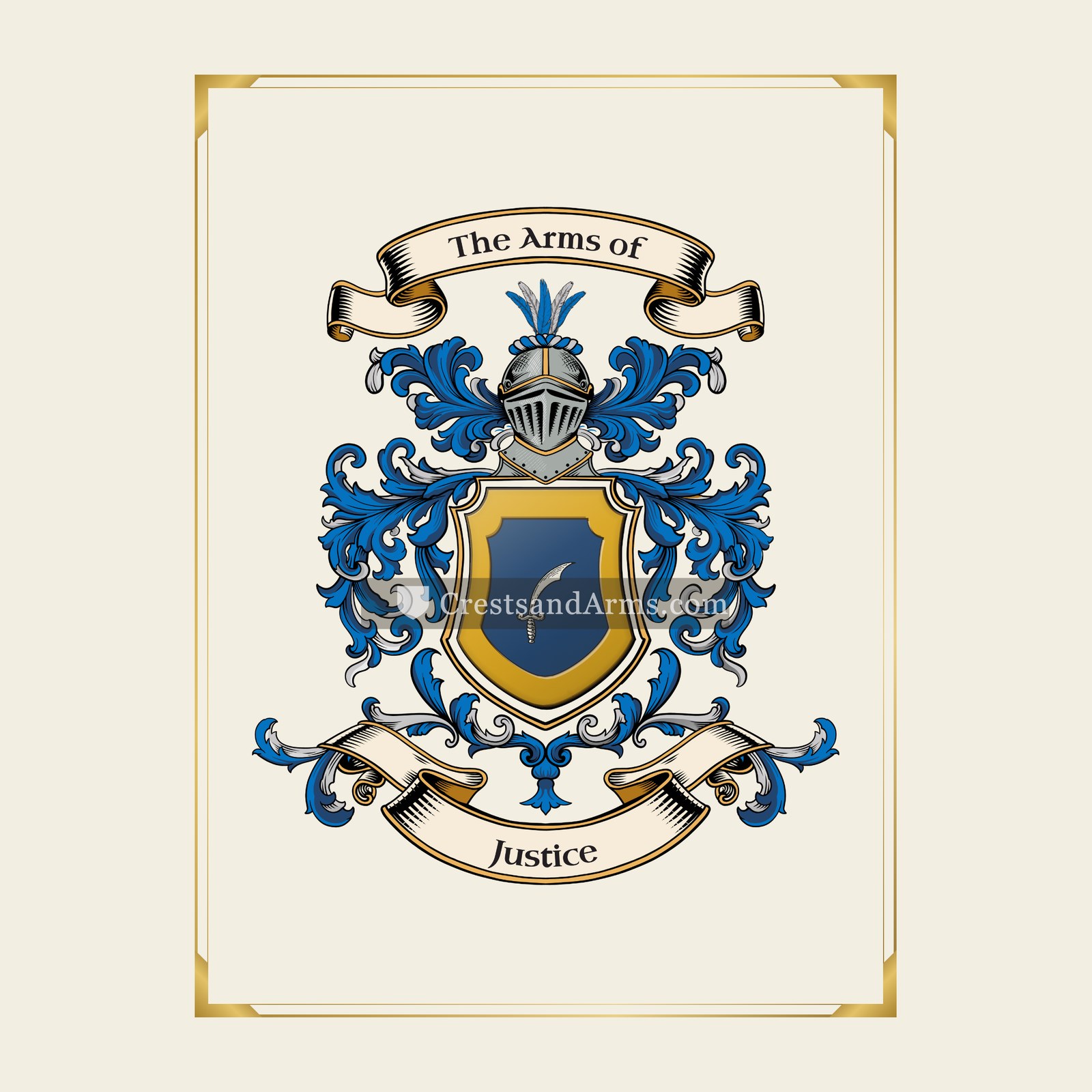 With gold border