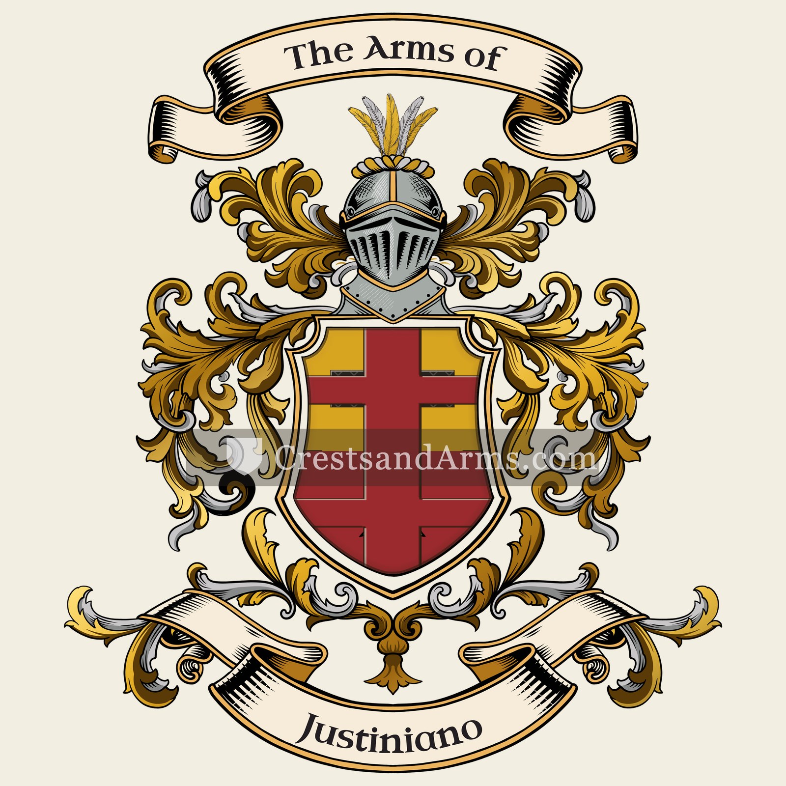 The Justiniano coat of arms, drawn from the recorded blazon
