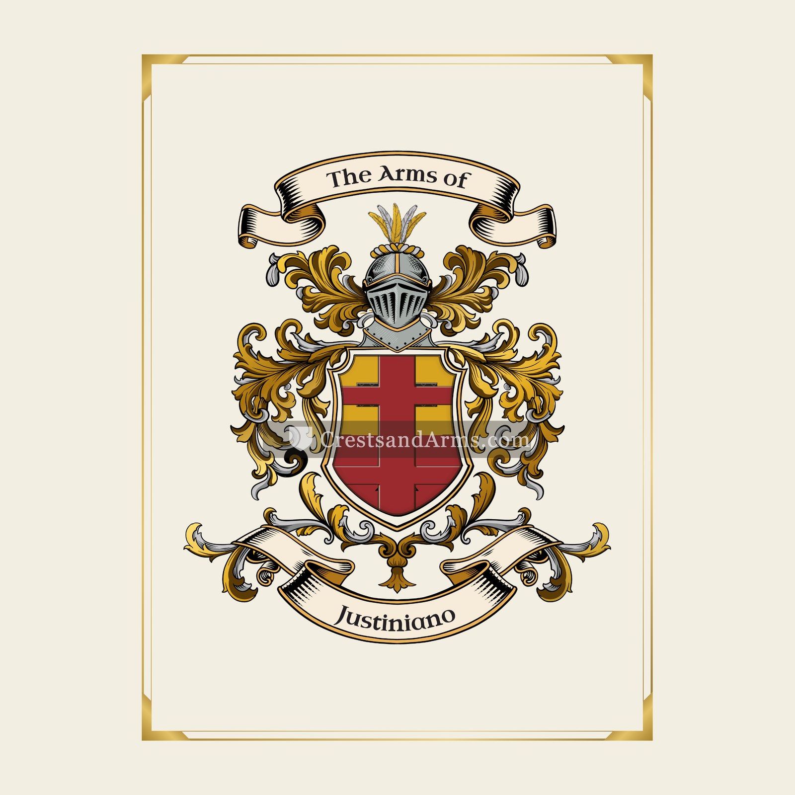With gold border