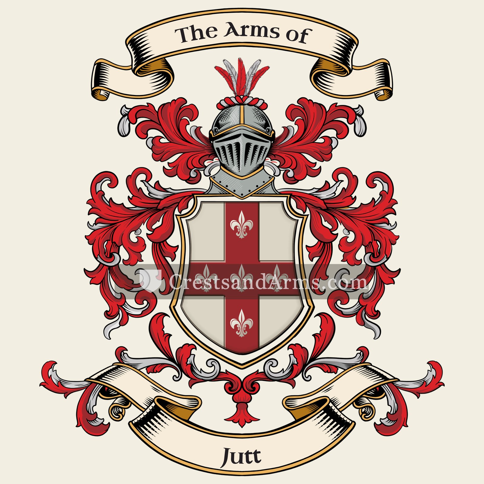 The Jutt coat of arms, drawn from the recorded blazon