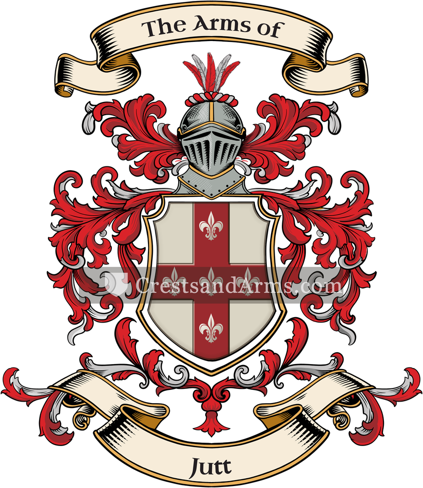 The Jutt coat of arms, drawn from the recorded blazon