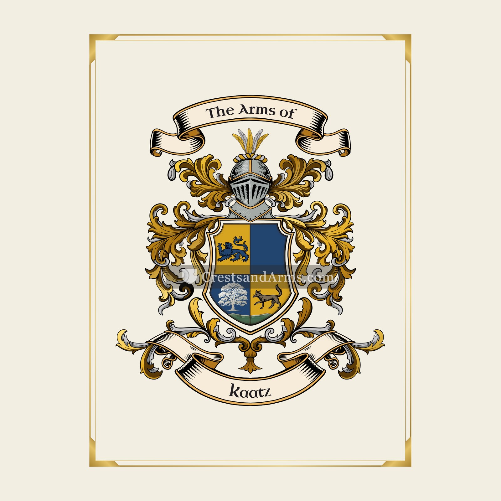 With gold border
