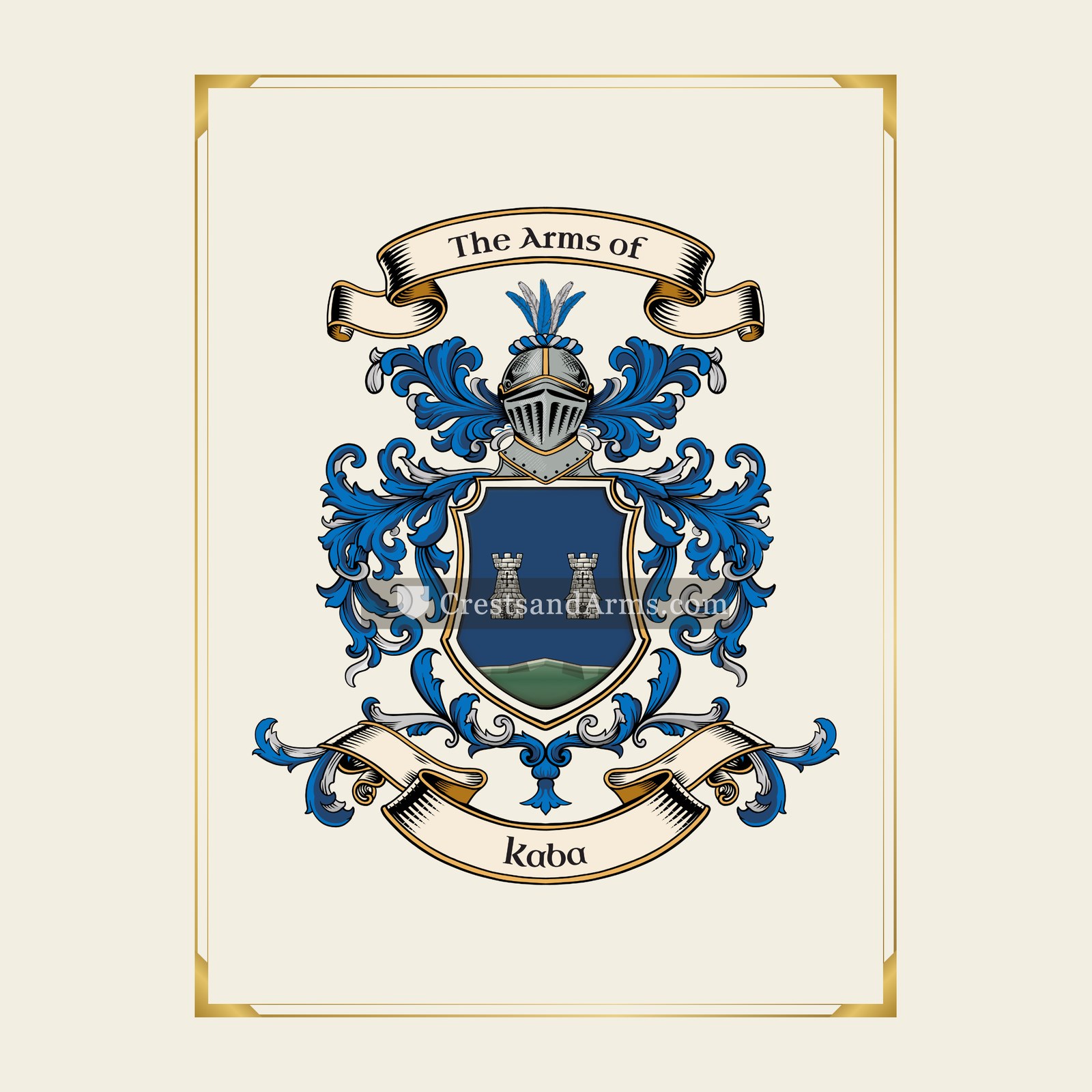 With gold border