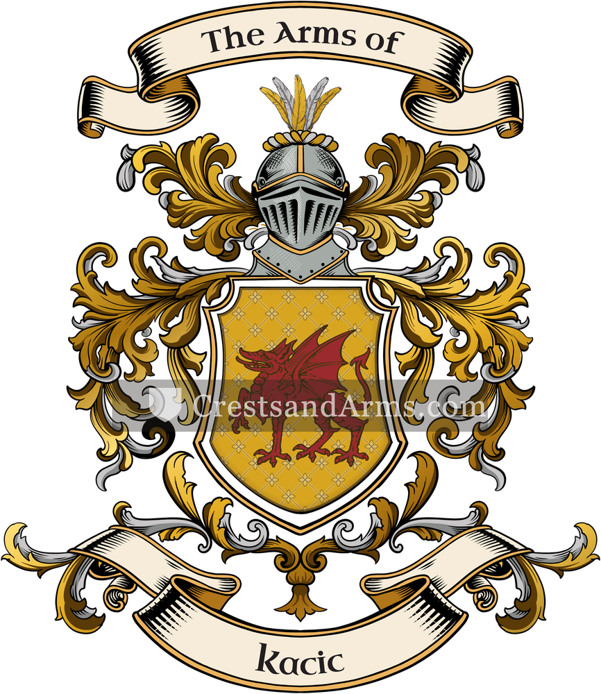 The Kacic coat of arms, drawn from the recorded blazon
