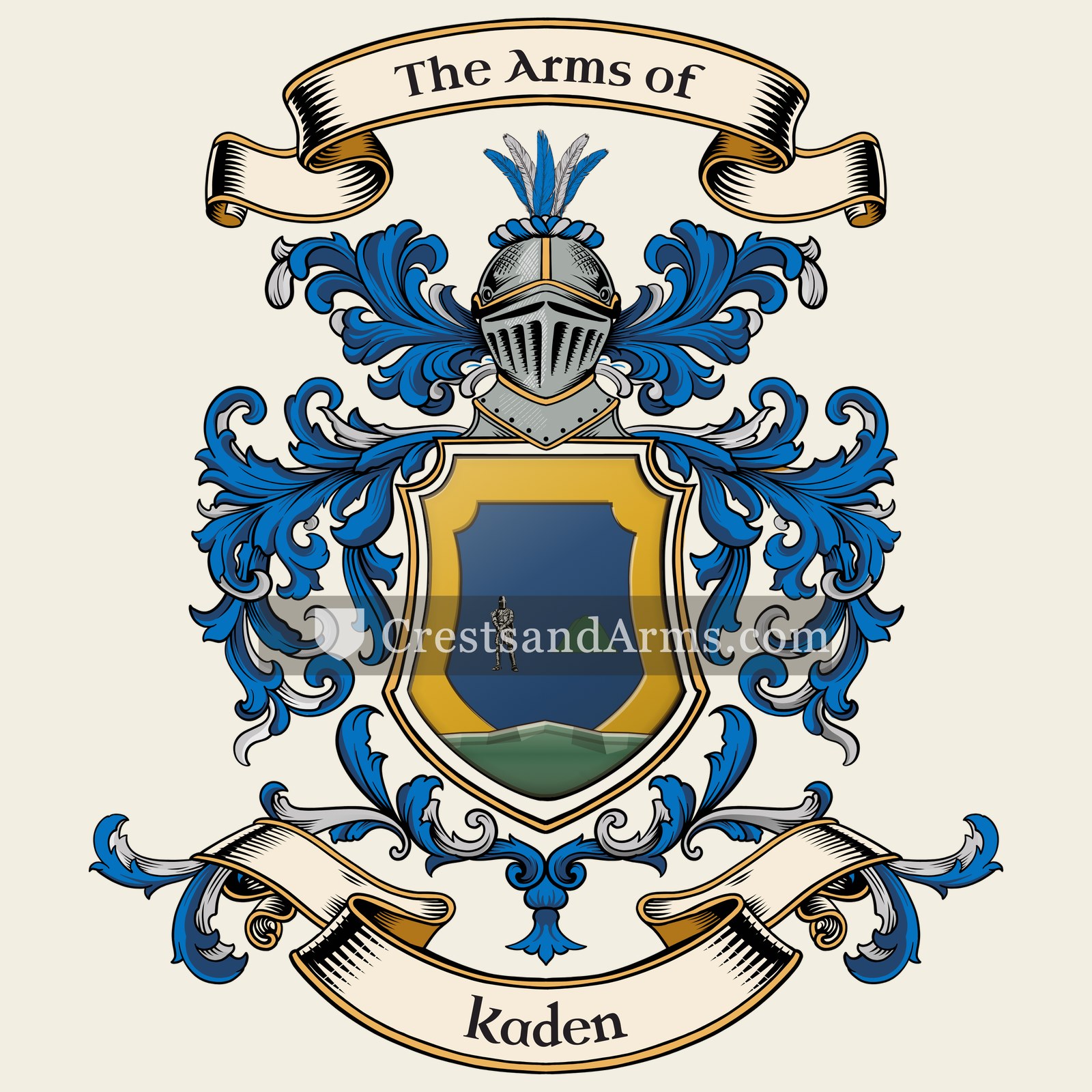 The Kaden coat of arms, drawn from the recorded blazon