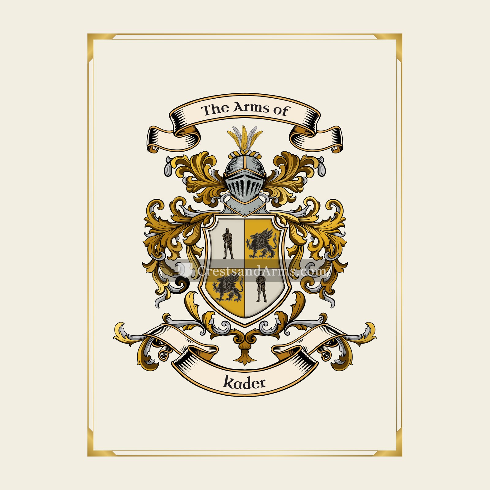 With gold border
