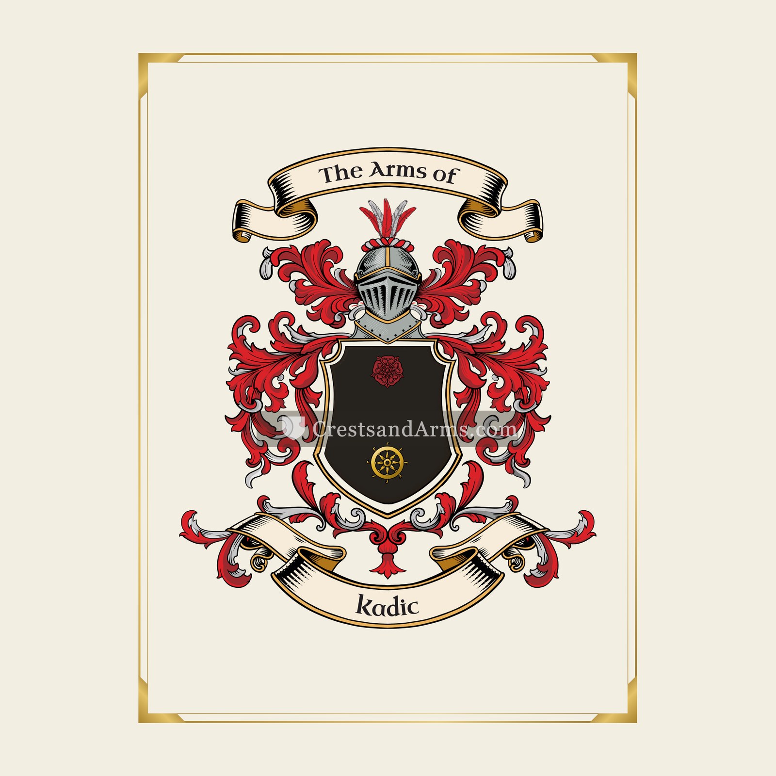 With gold border