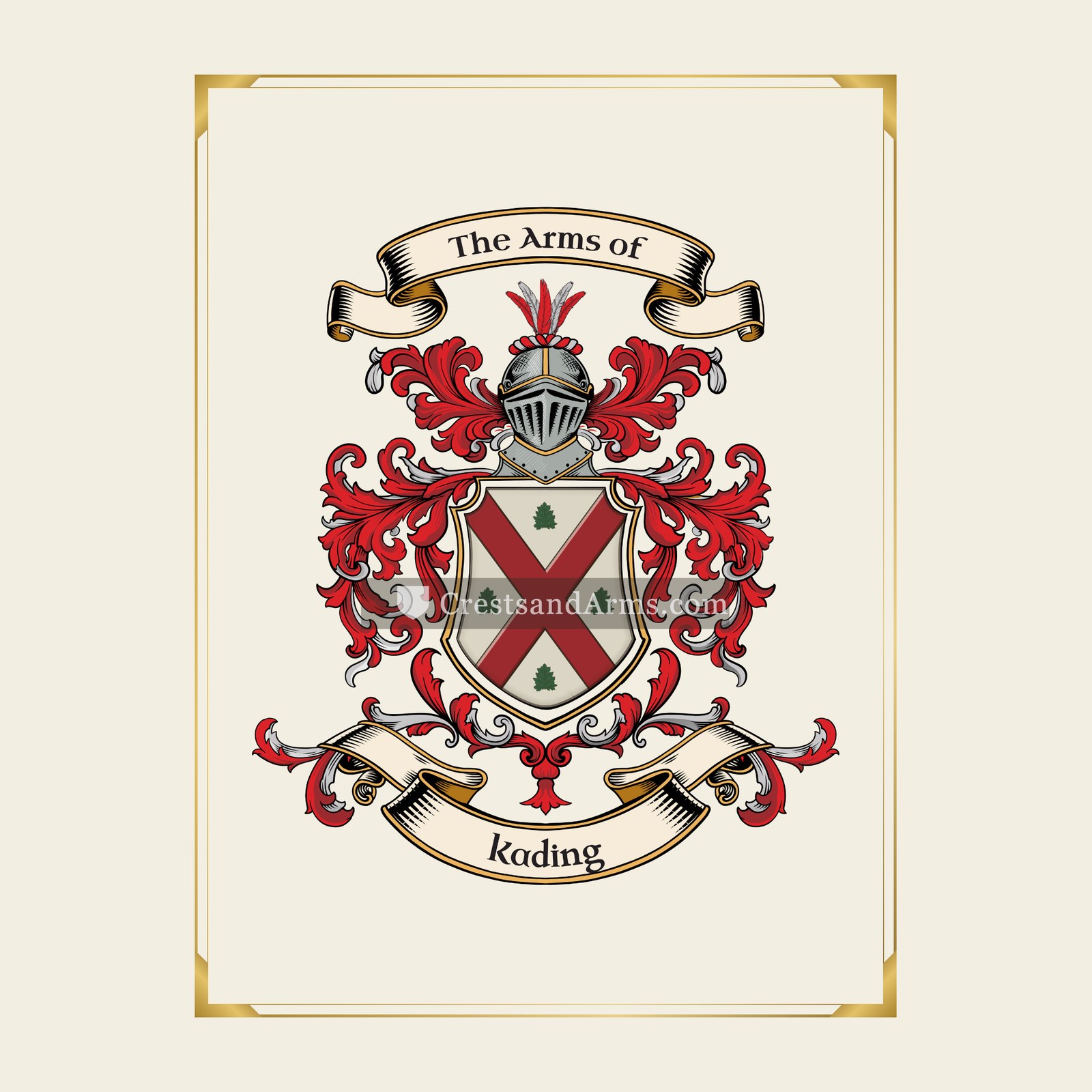 With gold border