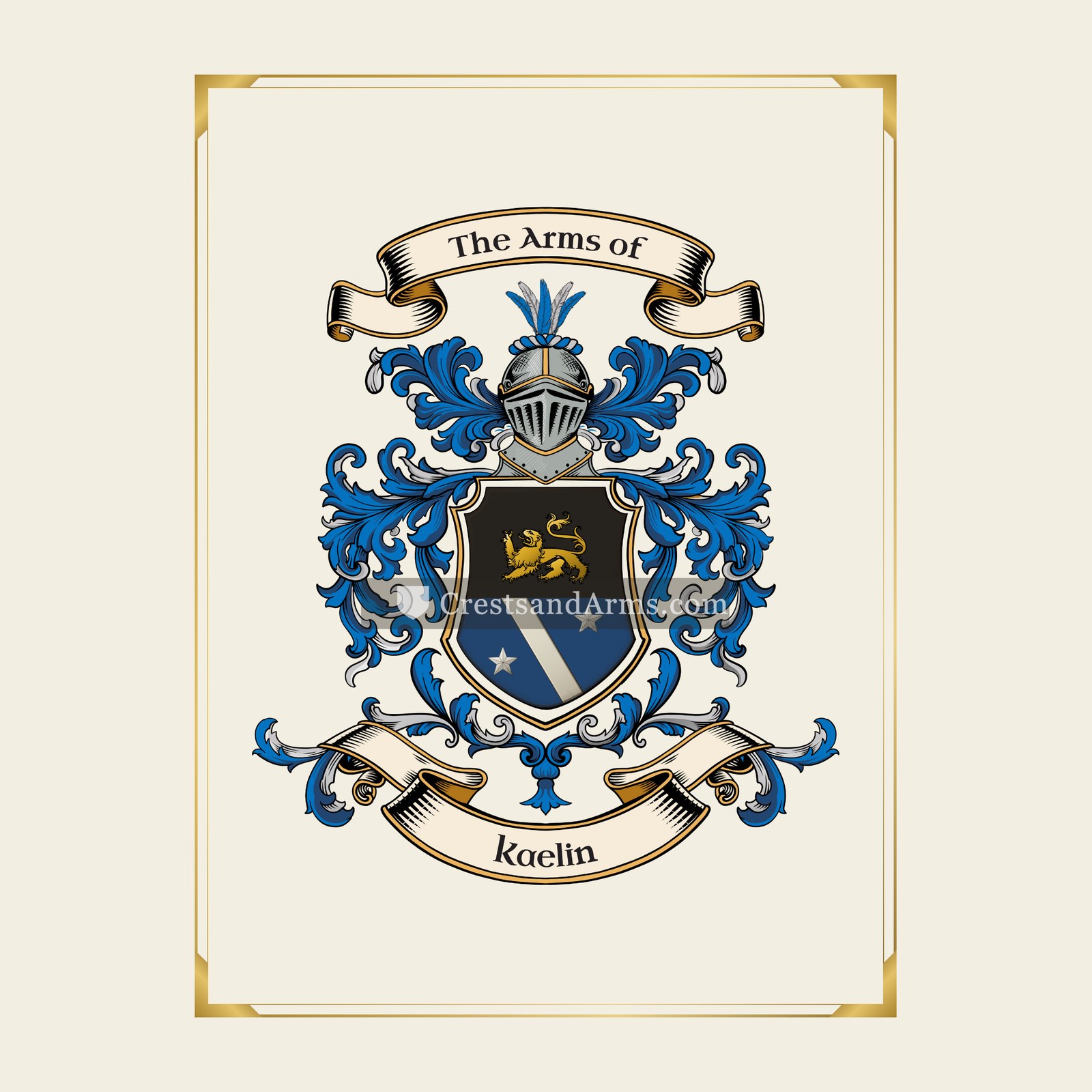 With gold border