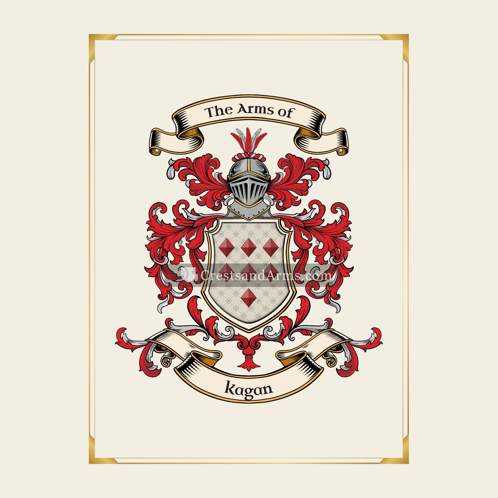 With gold border