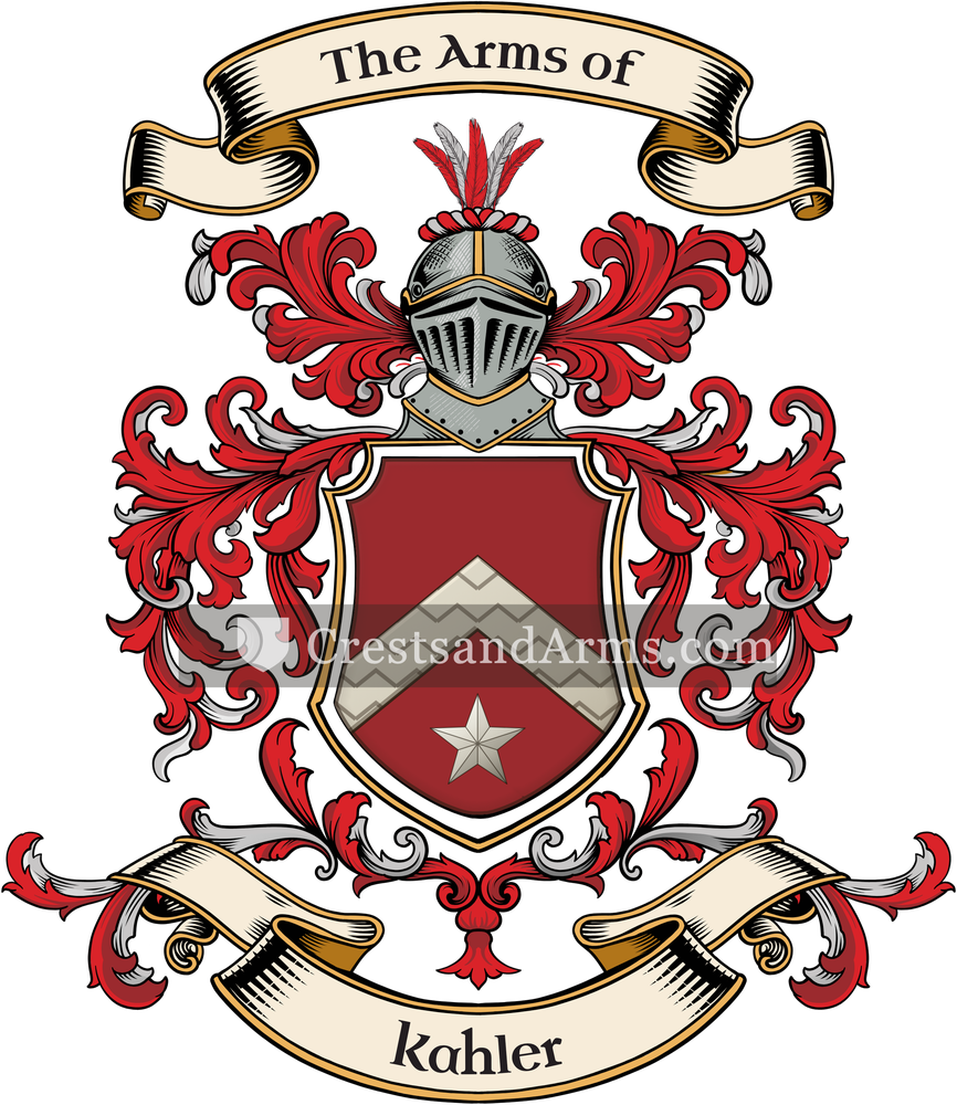 The Kahler coat of arms, drawn from the recorded blazon