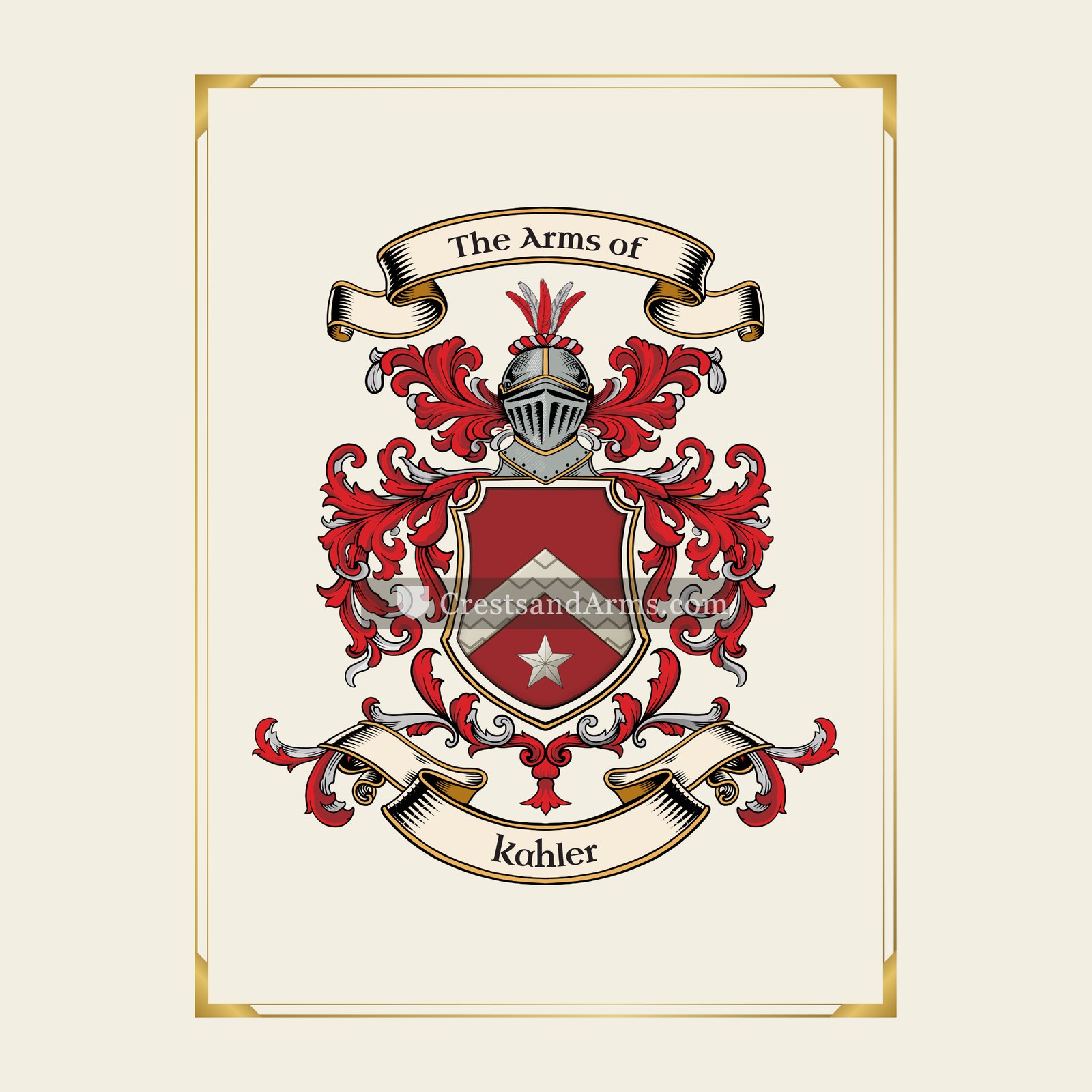 With gold border