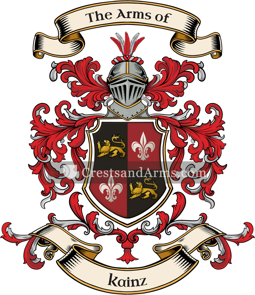The Kainz coat of arms, drawn from the recorded blazon
