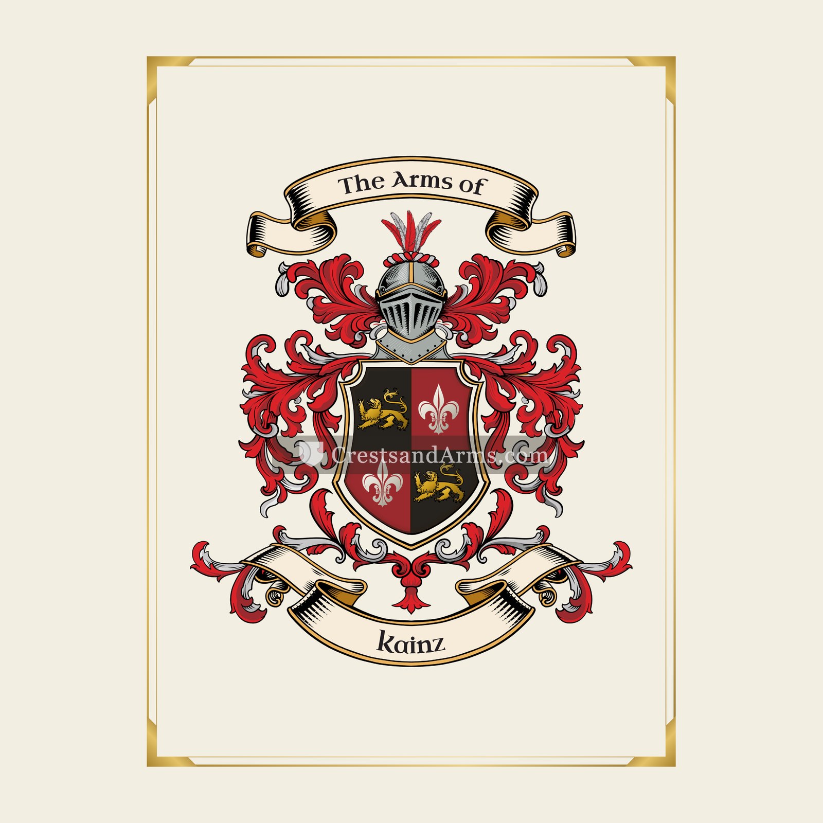 With gold border