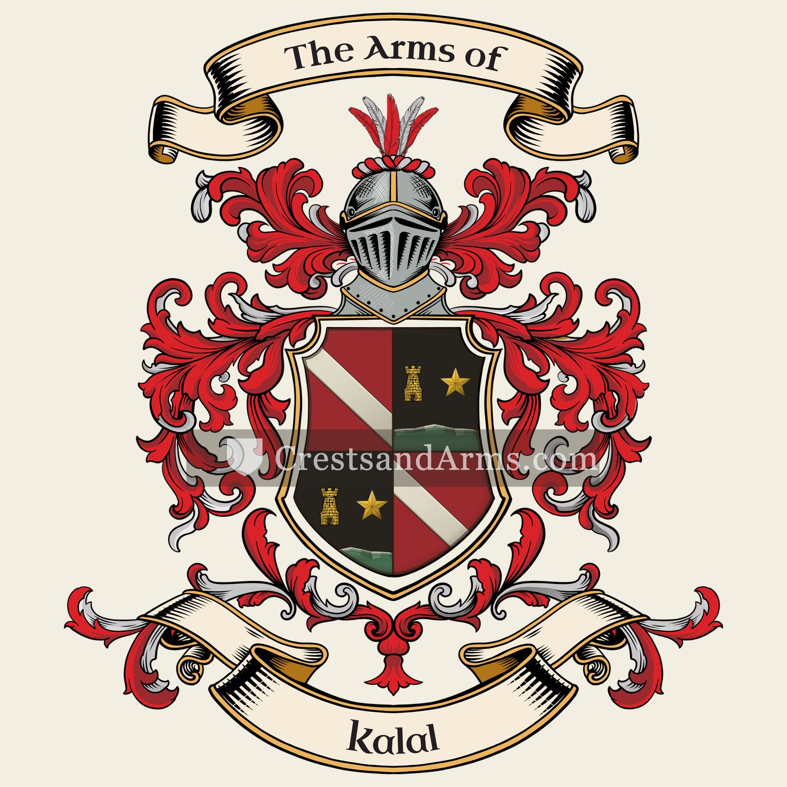 The Kalal coat of arms, drawn from the recorded blazon