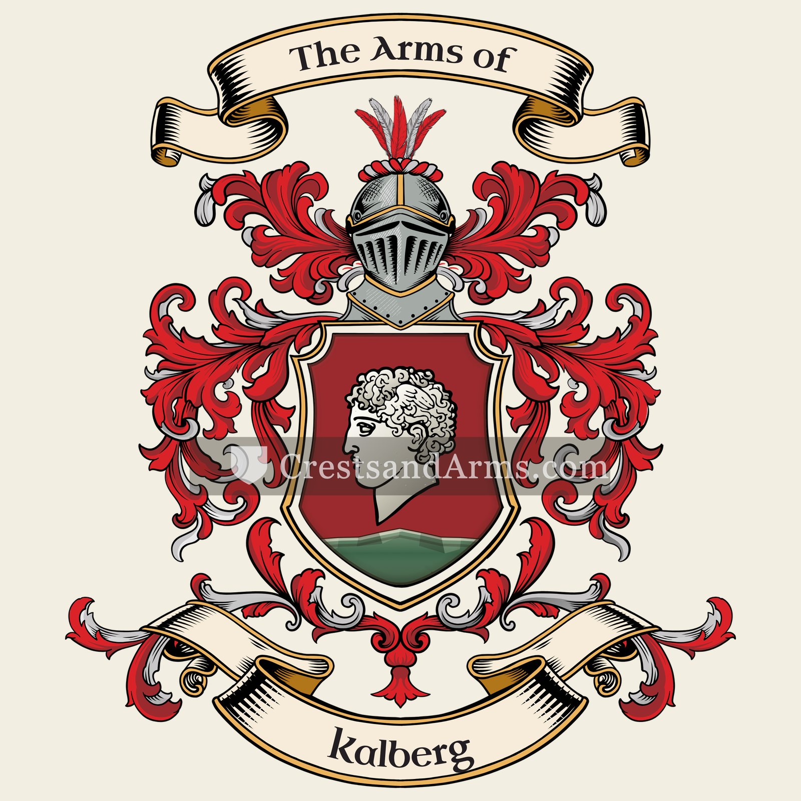 The Kalberg coat of arms, drawn from the recorded blazon