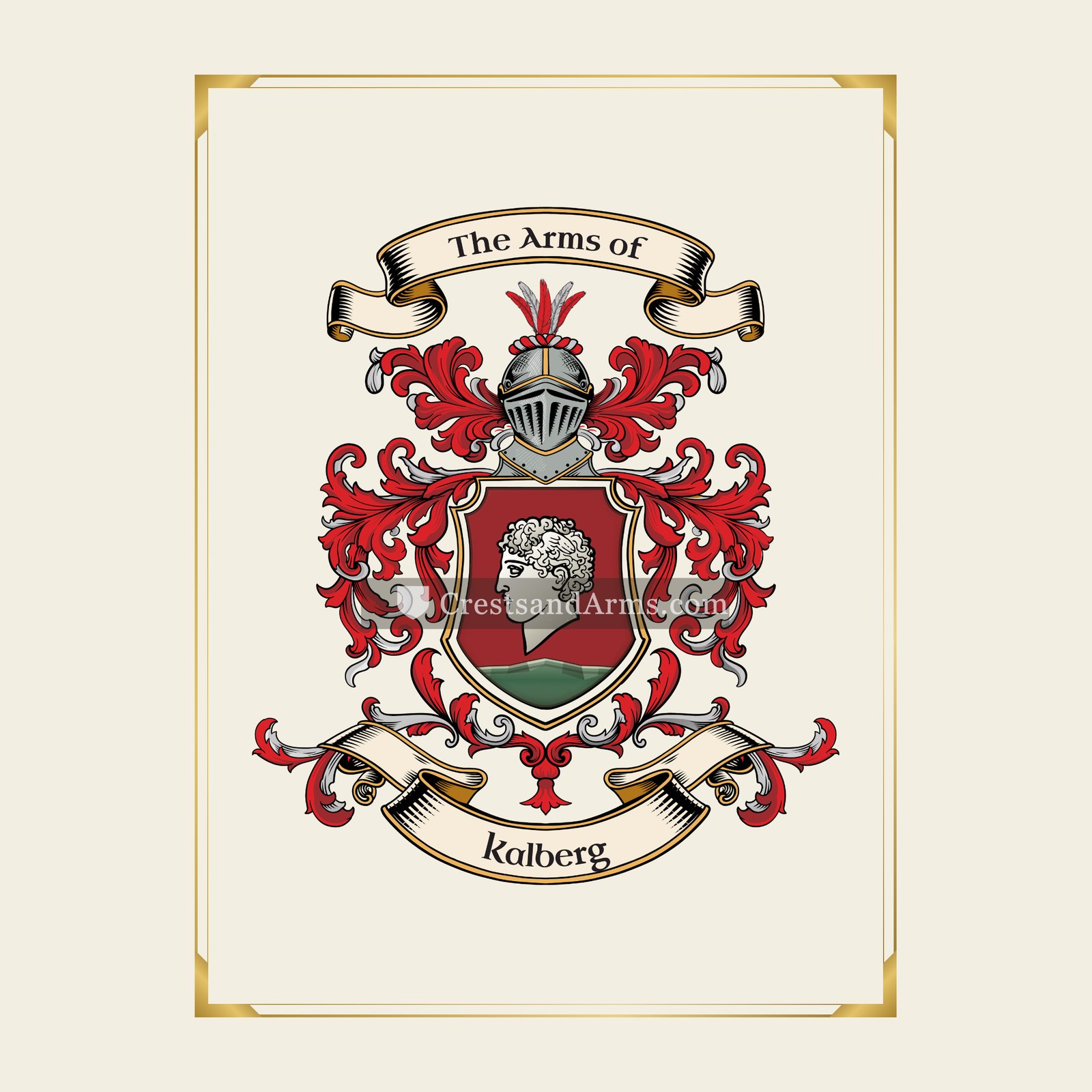 With gold border